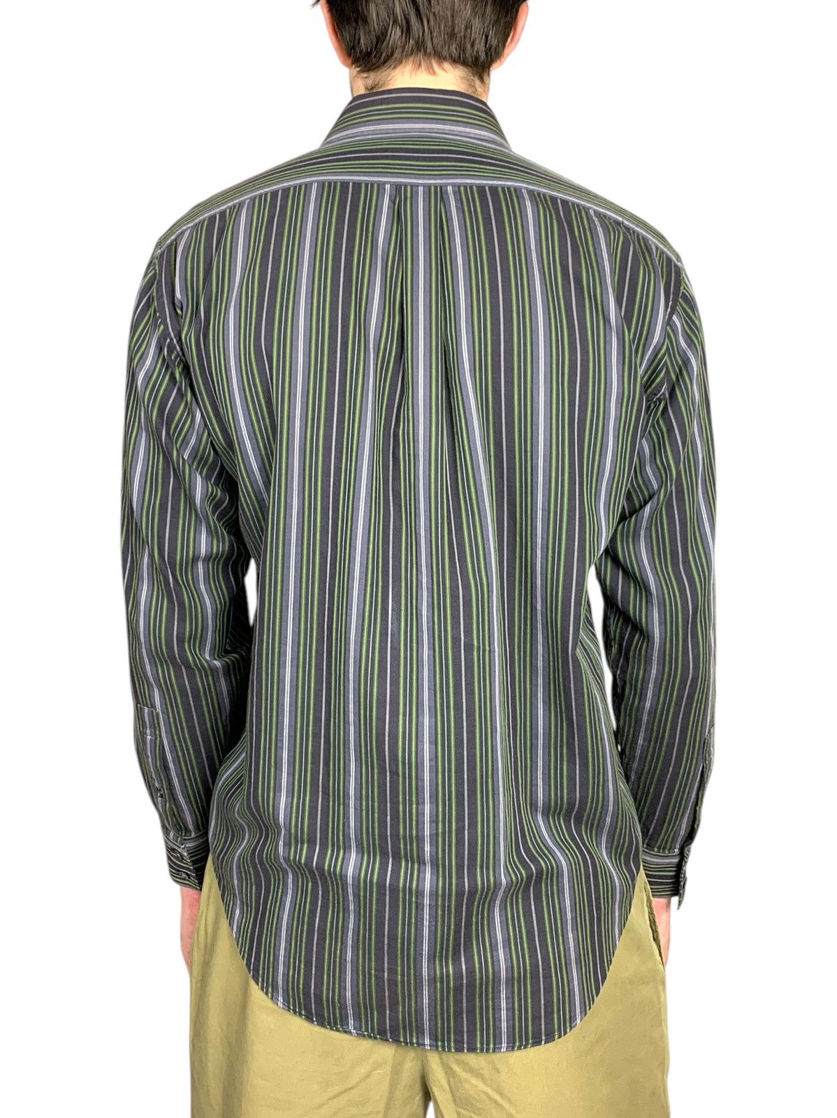 Yves Saint Laurent Yves Saint Laurent YSL Logo Striped Cotton Shirt Size US M / EU 48-50 / 2 - 5 Thumbnail
