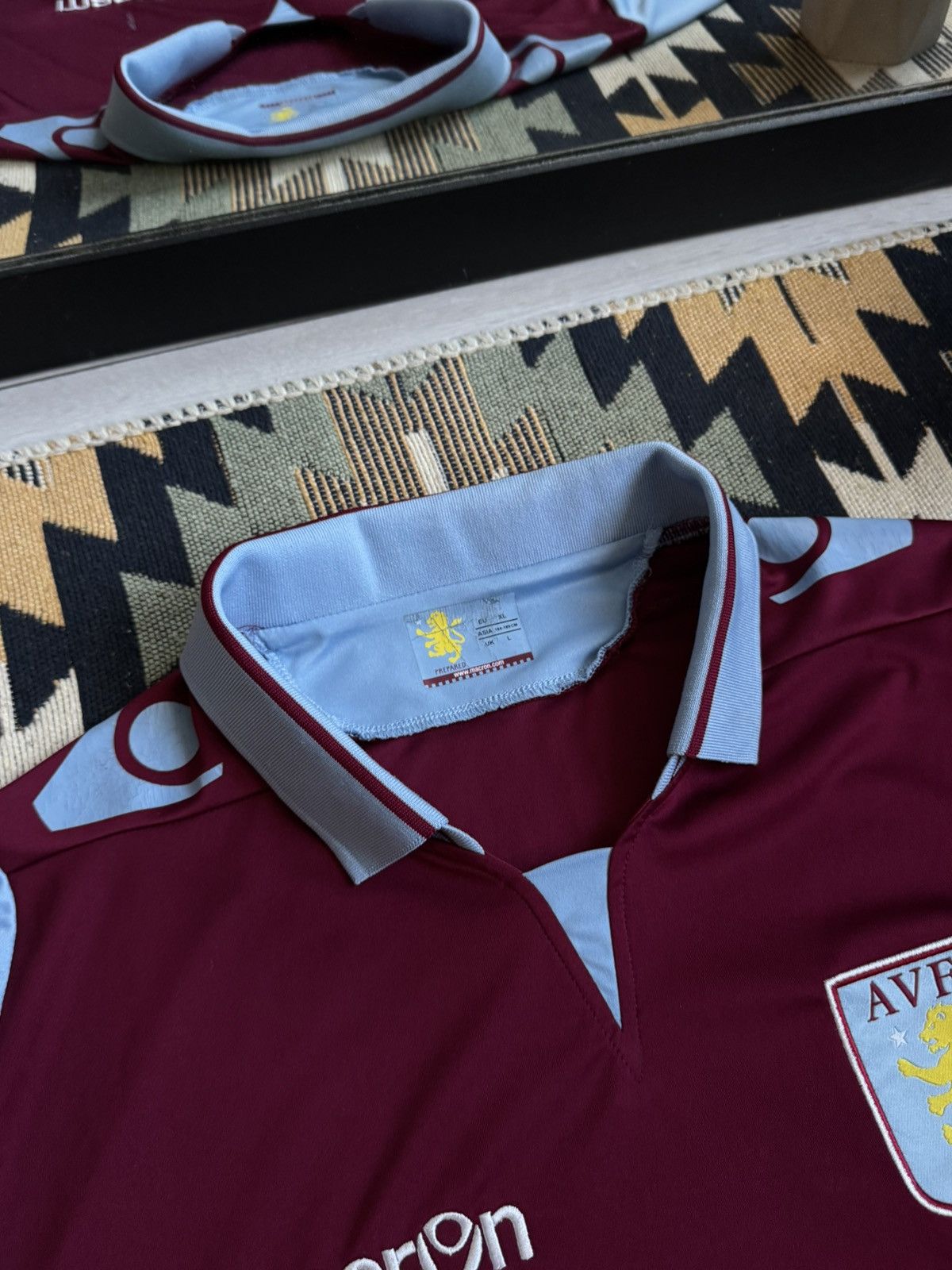 Macron Vintage Macron Aston Villa 2012/13 Soccer Blockcore Jersey Size US XL / EU 56 / 4 - 8 Thumbnail