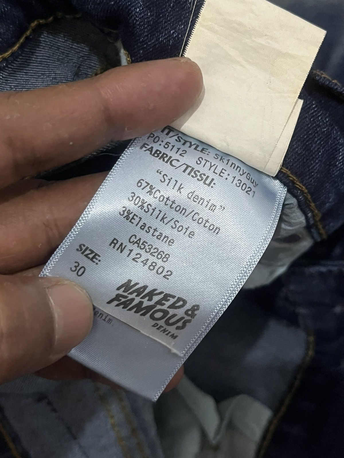 Naked & Famous Naked & Famous Silk Denim Jeans Skinny Guy Size US 30 / EU 46 - 11 Thumbnail
