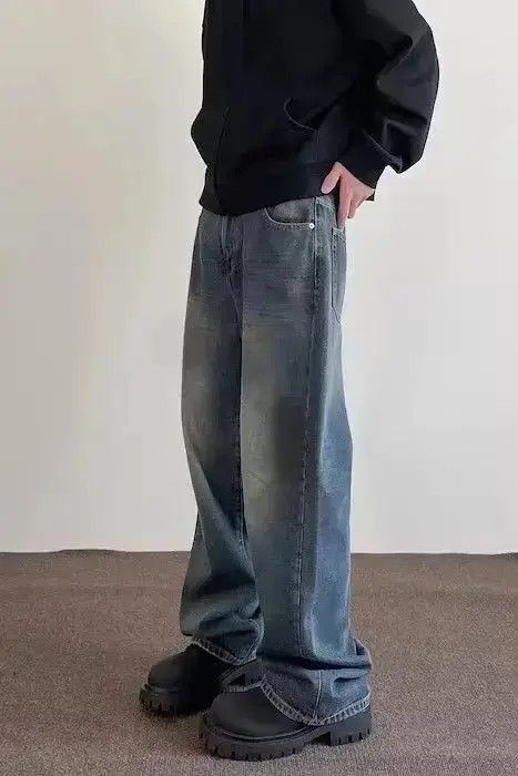 Japanese Brand Baggy Blue Denim Jeans, Grunge Jeans, Opium Jeans Size US 32 / EU 48 - 2 Thumbnail