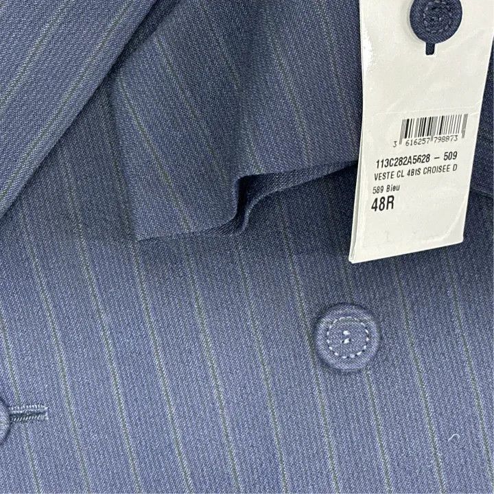Dior Dior Dior Blue Double-Breasted Pinstripe Suit Jacket 0079- Size US L / EU 52-54 / 3 - 5 Thumbnail