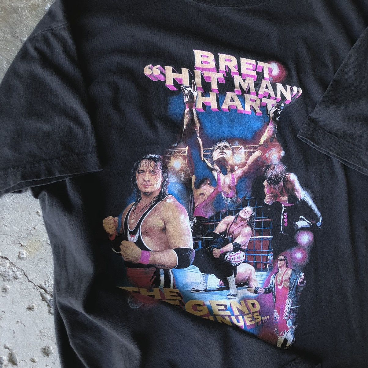 Vintage × WWF Vintage Bret Hitman Hart 90s WWF Tee Shirt Size US L / EU 52-54 / 3 - 3 Thumbnail