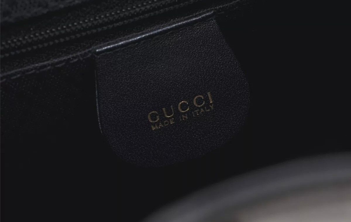 Gucci GUCCI Vintage Bamboo Drawstring Backpack Enamel Brown Size ONE SIZE - 12 Thumbnail