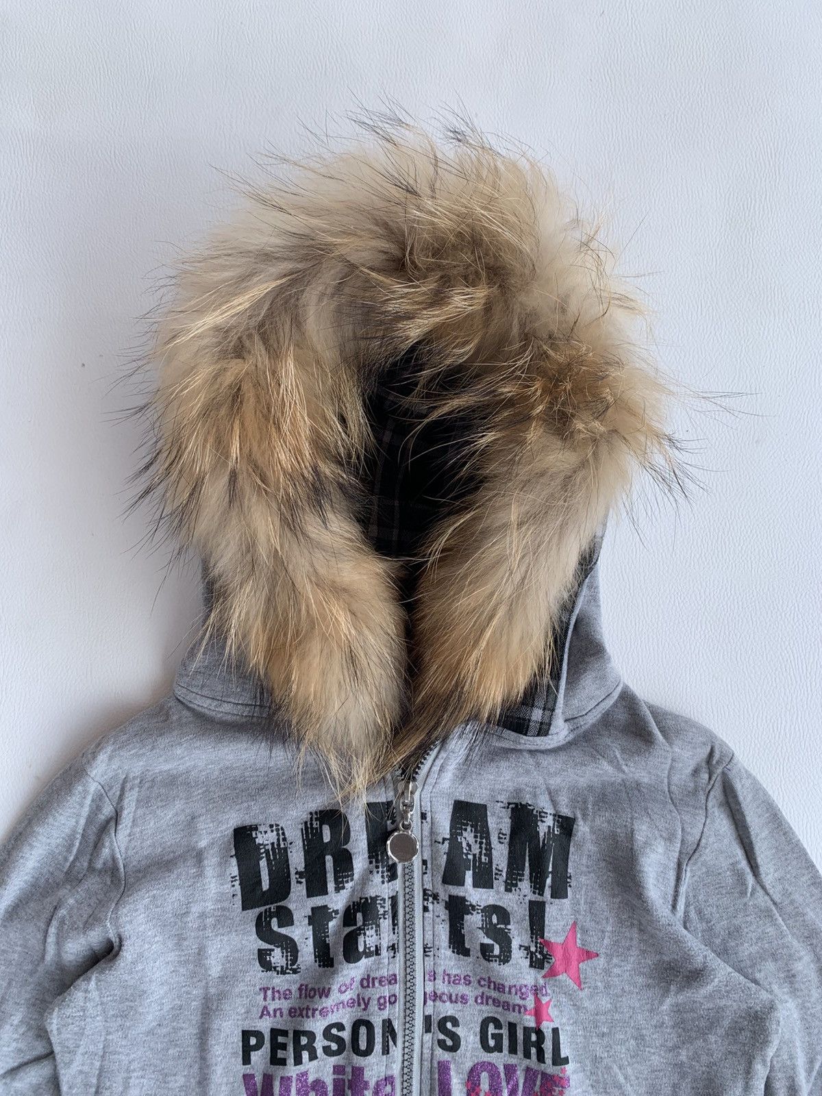 Other Crazy Persons Girl White Love Poem Zip Fur Hood Size S / US 4 / IT 40 - 2 Thumbnail