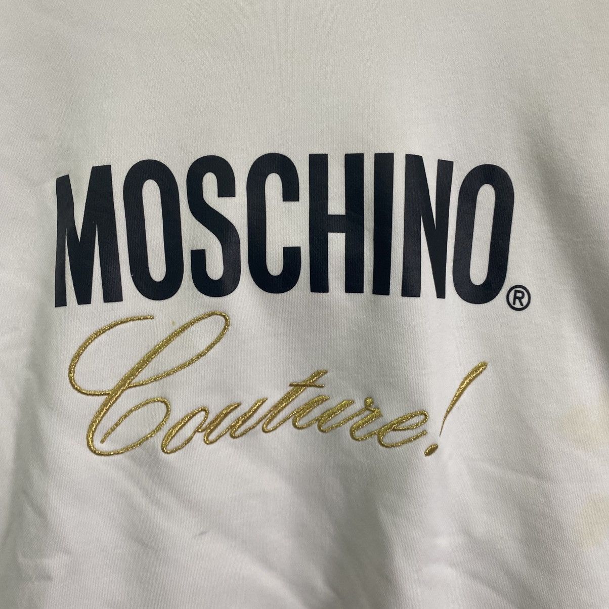 Moschino Moschino Couture Embroidered Big Logo Sweatshirt White Size US M / EU 48-50 / 2 - 5 Thumbnail
