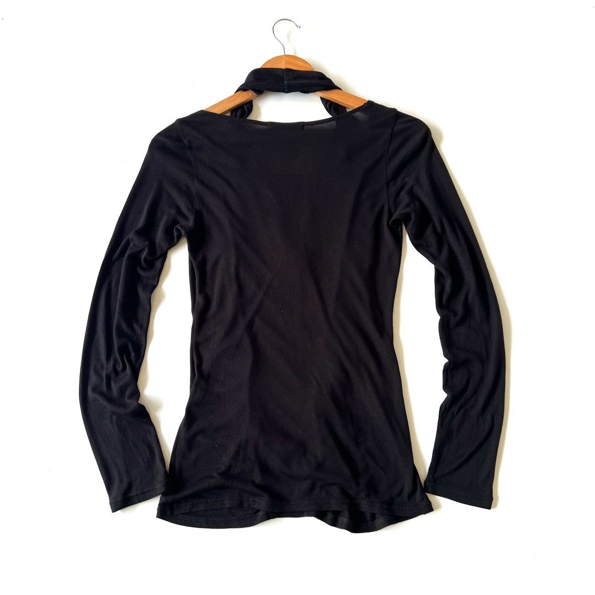 Tornado Mart Tornado Mart Black Draped Long Sleeve Top Early 2000s Size US XS / EU 42 / 0 - 5 Thumbnail