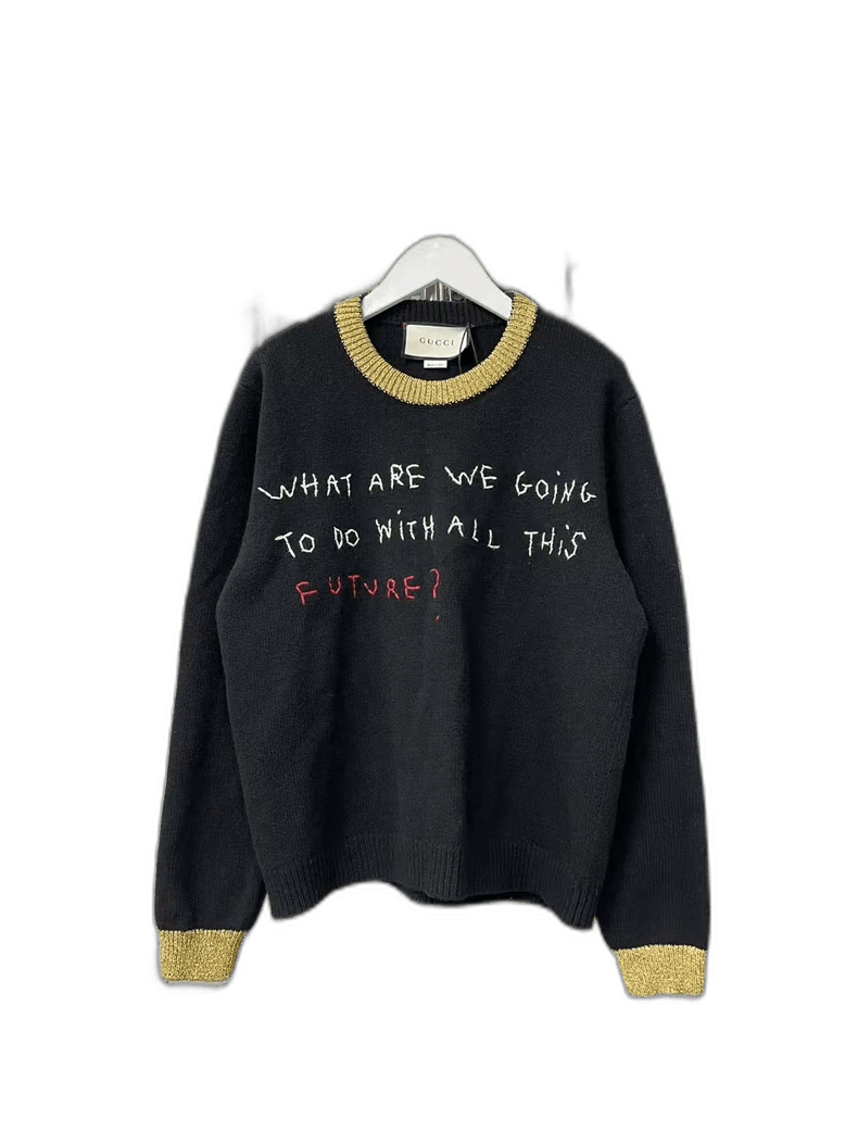 Gucci Gucci Black Sweater with Gold Accents-yf Size US M / EU 48-50 / 2 - 1 Thumbnail