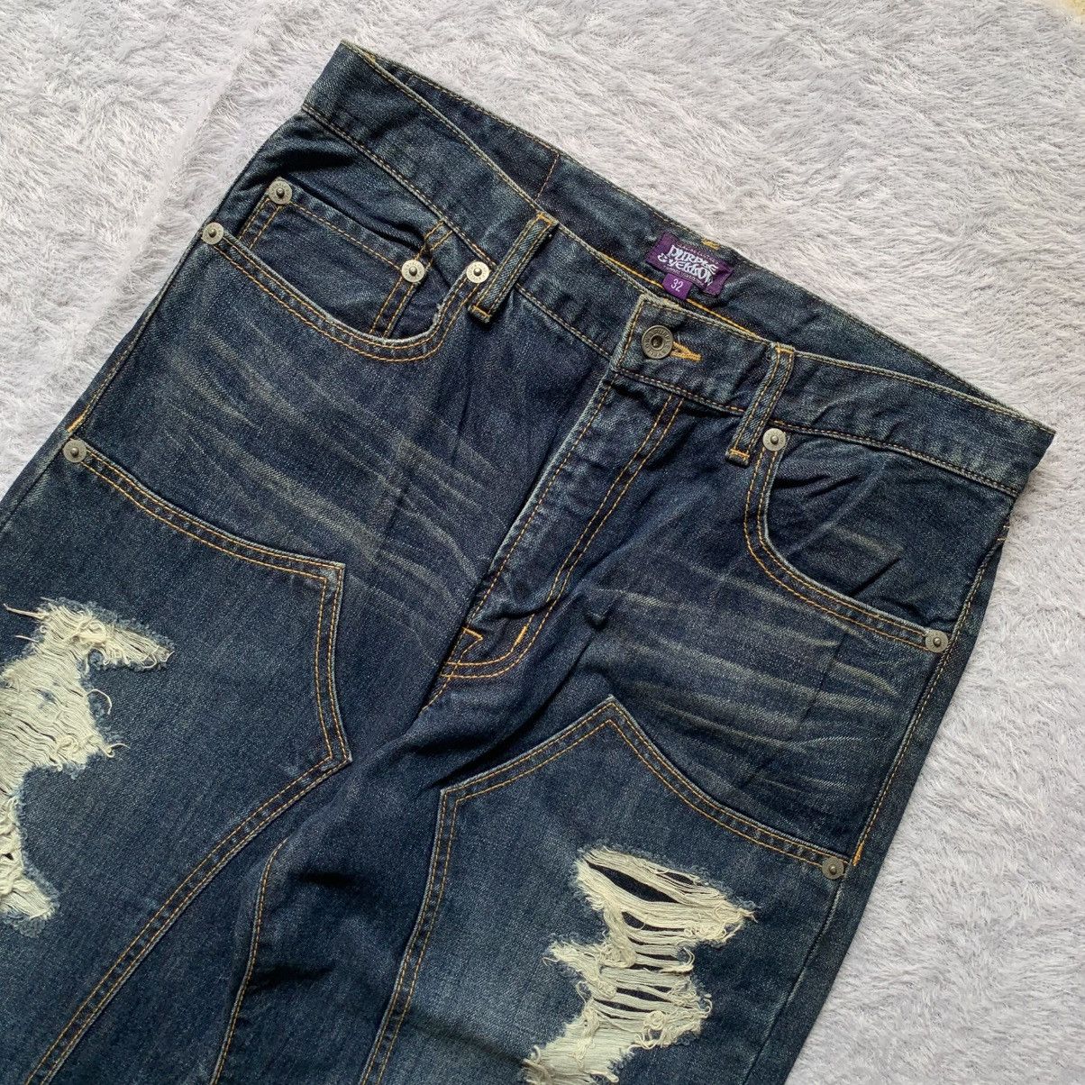 If Six Was Nine purple and yellow distressed double knee buckle back studded Size US 32 / EU 48 - 4 Thumbnail