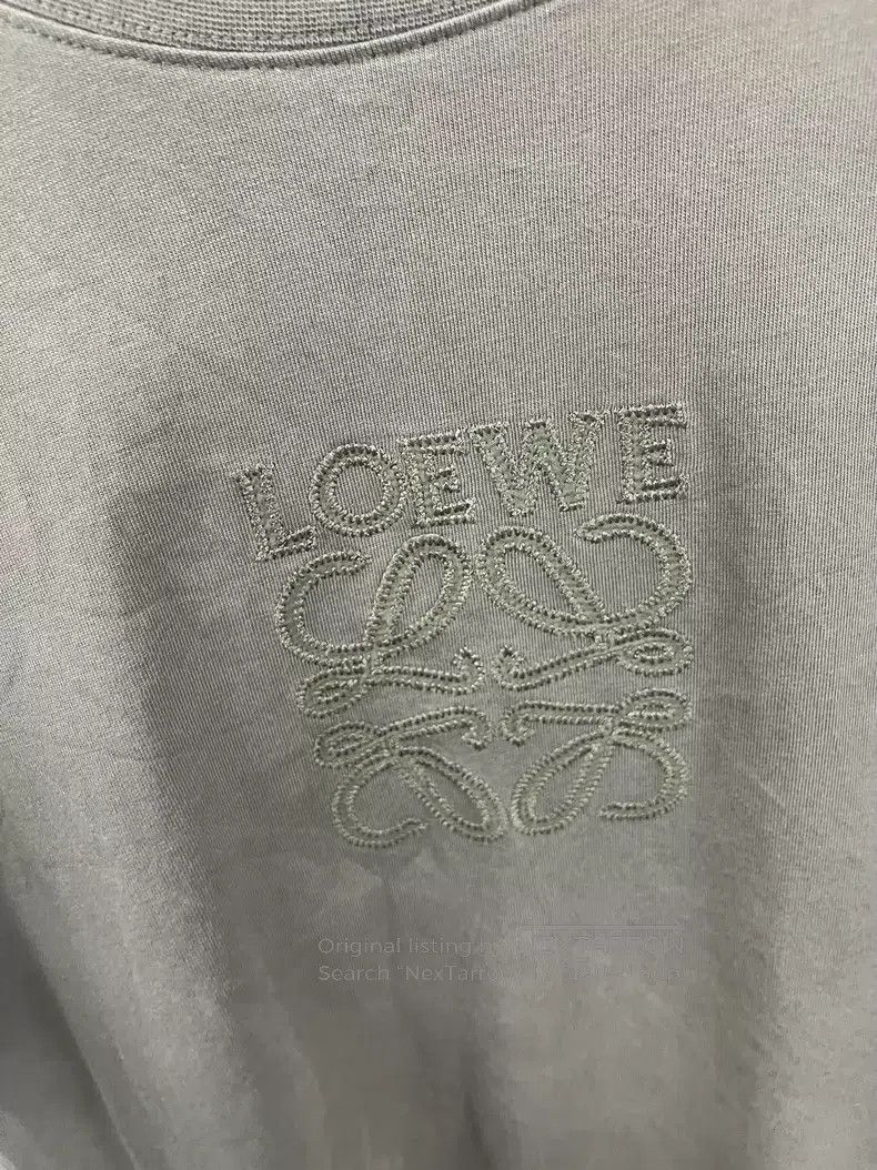 Loewe Loewe Olive green pure cotton short-sleeve T-shirt with ch Size US M / EU 48-50 / 2 - 4 Thumbnail