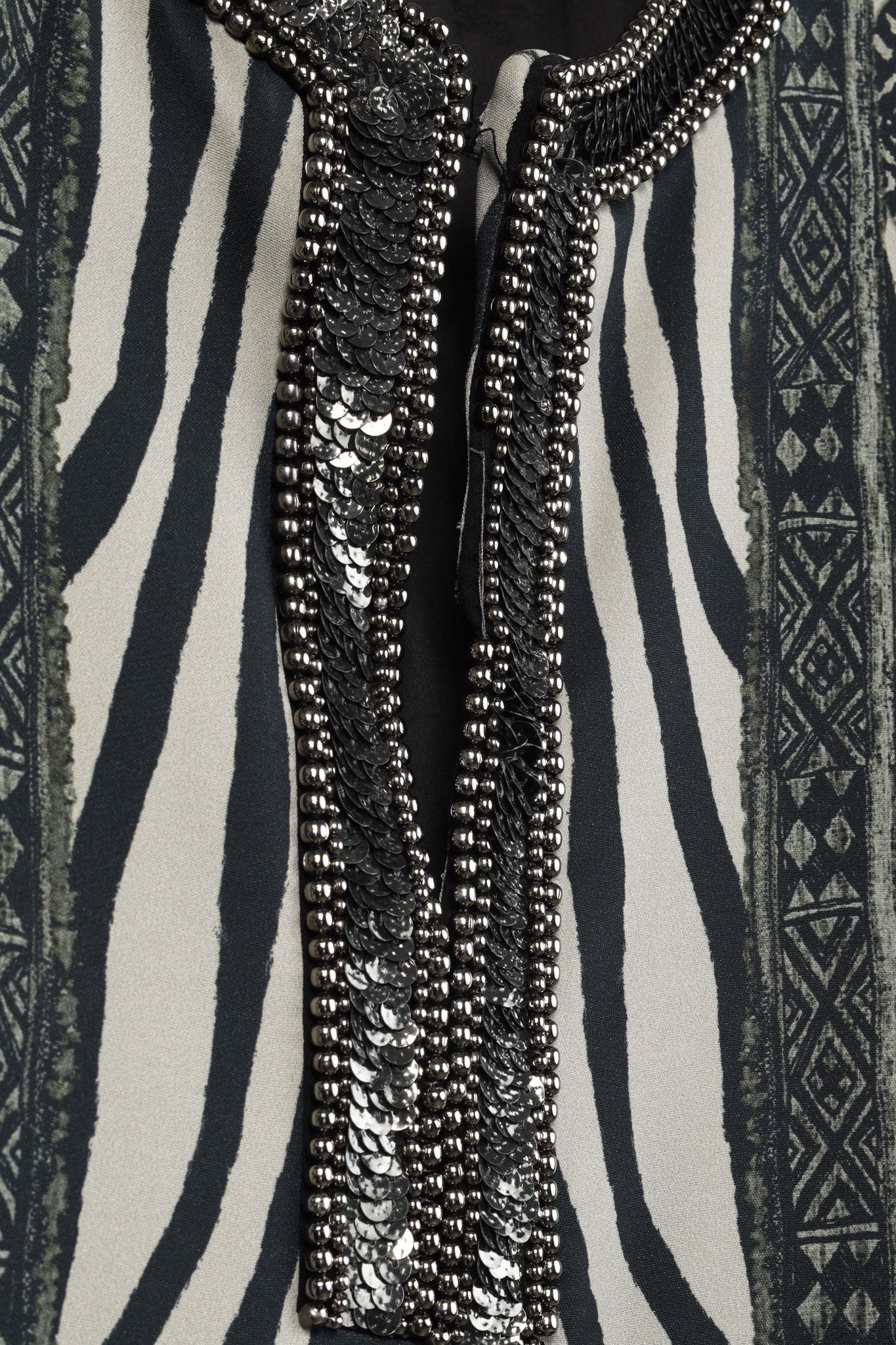 Etro Etro Grey Zebra Embellished 3/4 Sleeve Tunic Size M / US 6-8 / IT 42-44 - 7 Thumbnail