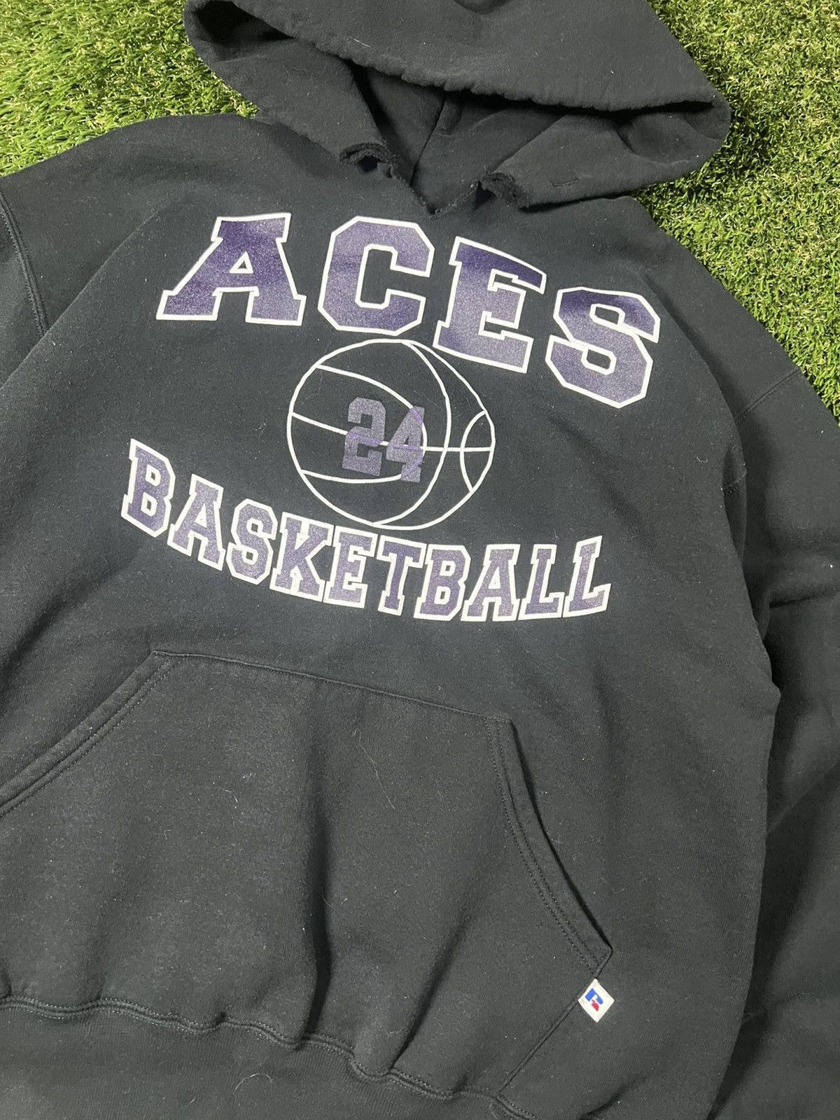 Russell Athletic Vintage 90s Evansville Purple Aces NCAA Hoodie Sweatshirt Size US L / EU 52-54 / 3 - 2 Thumbnail