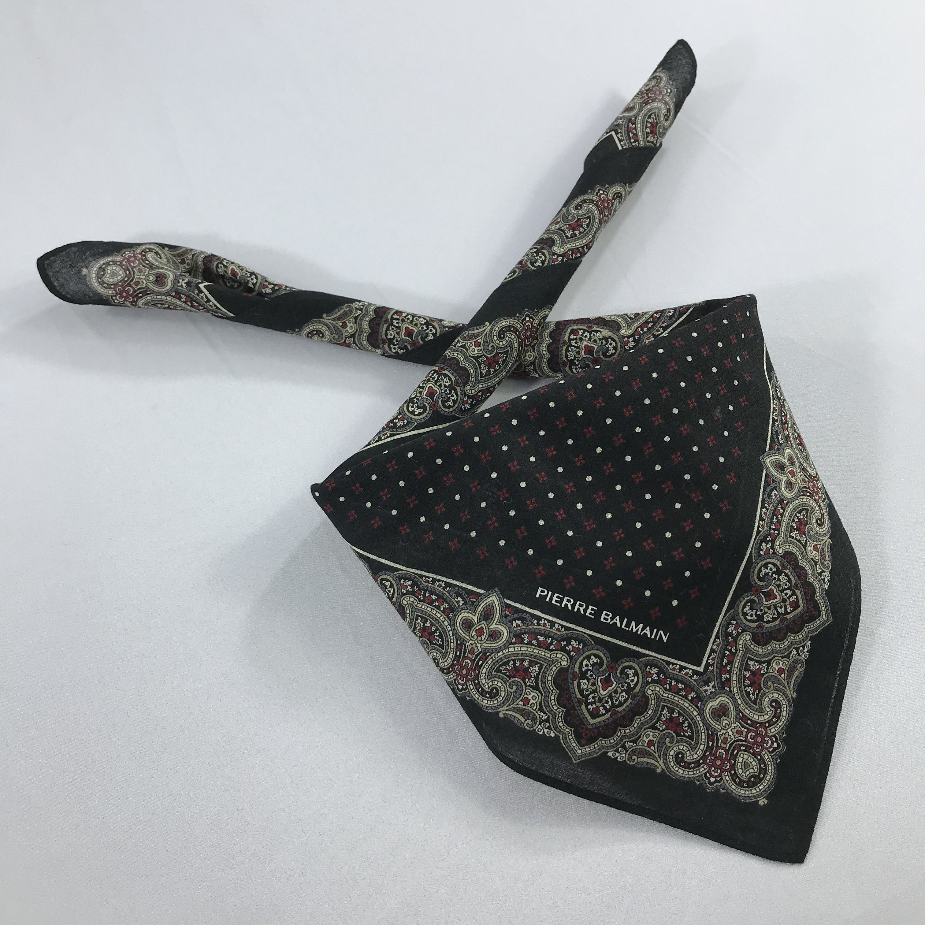 Pierre Balmain × Vintage Pierre Balmain Bandana / Handkerchief / Neckerchief - S2188 Size ONE SIZE - 4 Thumbnail