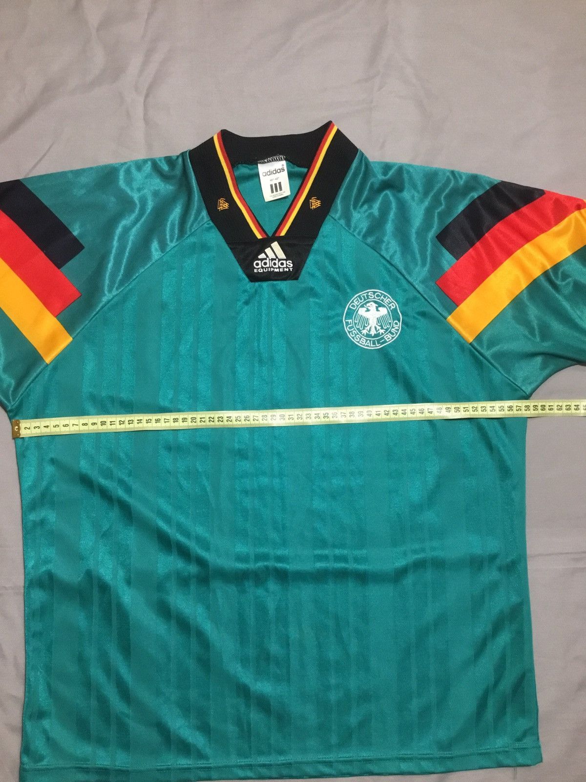 Adidas Germany -1992 - 1994 Away Shirt - Adidas Pit to pit 22" Size US L / EU 52-54 / 3 - 6 Thumbnail
