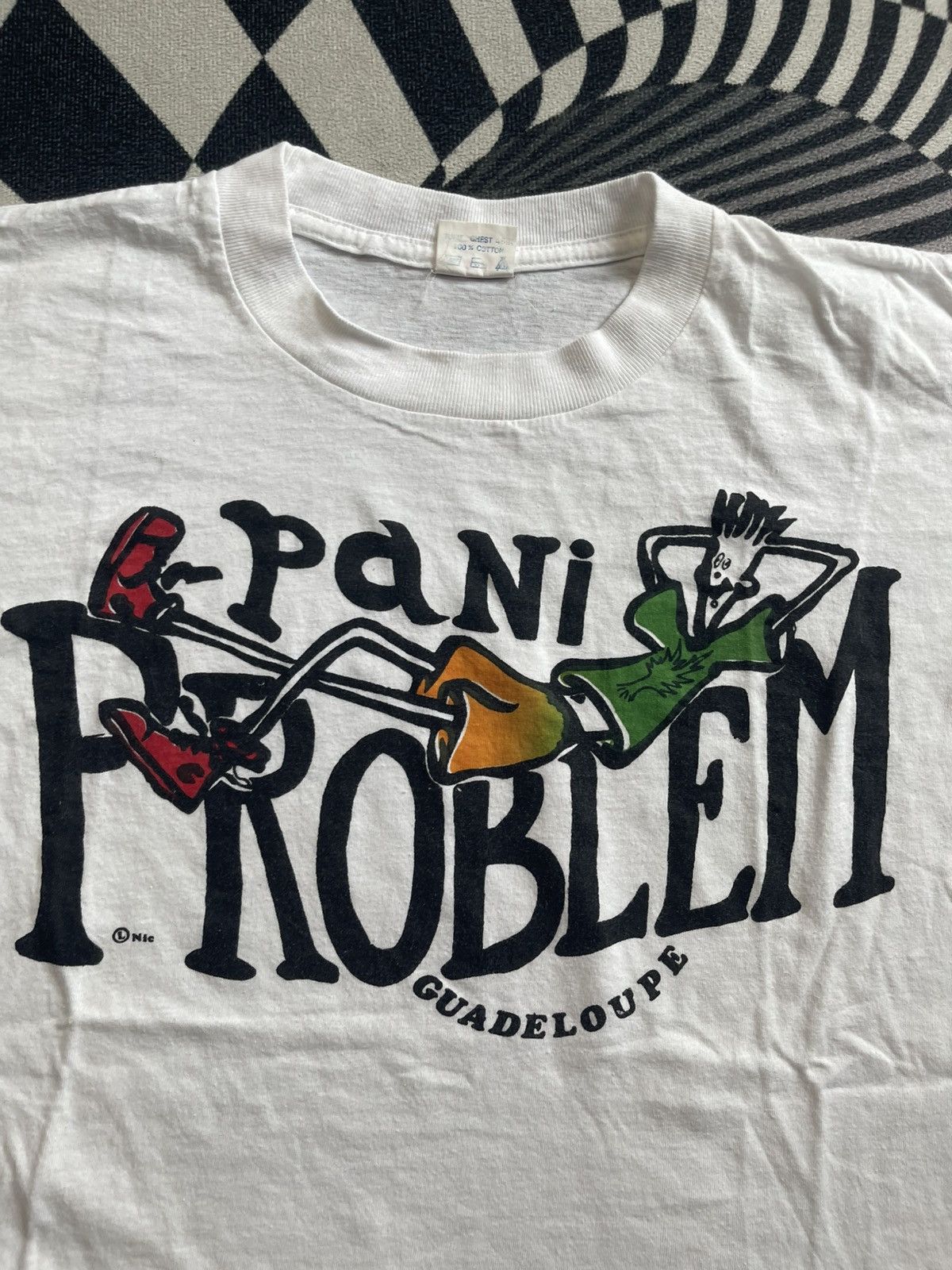 Vintage Vintage 90s Fido Dido "Pani Problem" Guadeloupe T-Shirt Size US XL / EU 56 / 4 - 3 Thumbnail