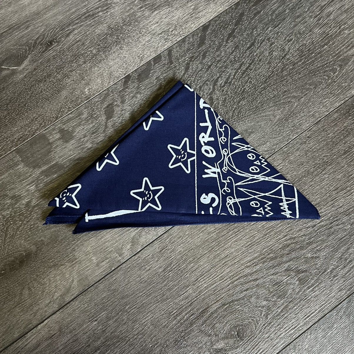Asspizza New Asspizza 730 Exclusive Bandana Navy Blue White Stars Size ONE SIZE - 2 Thumbnail