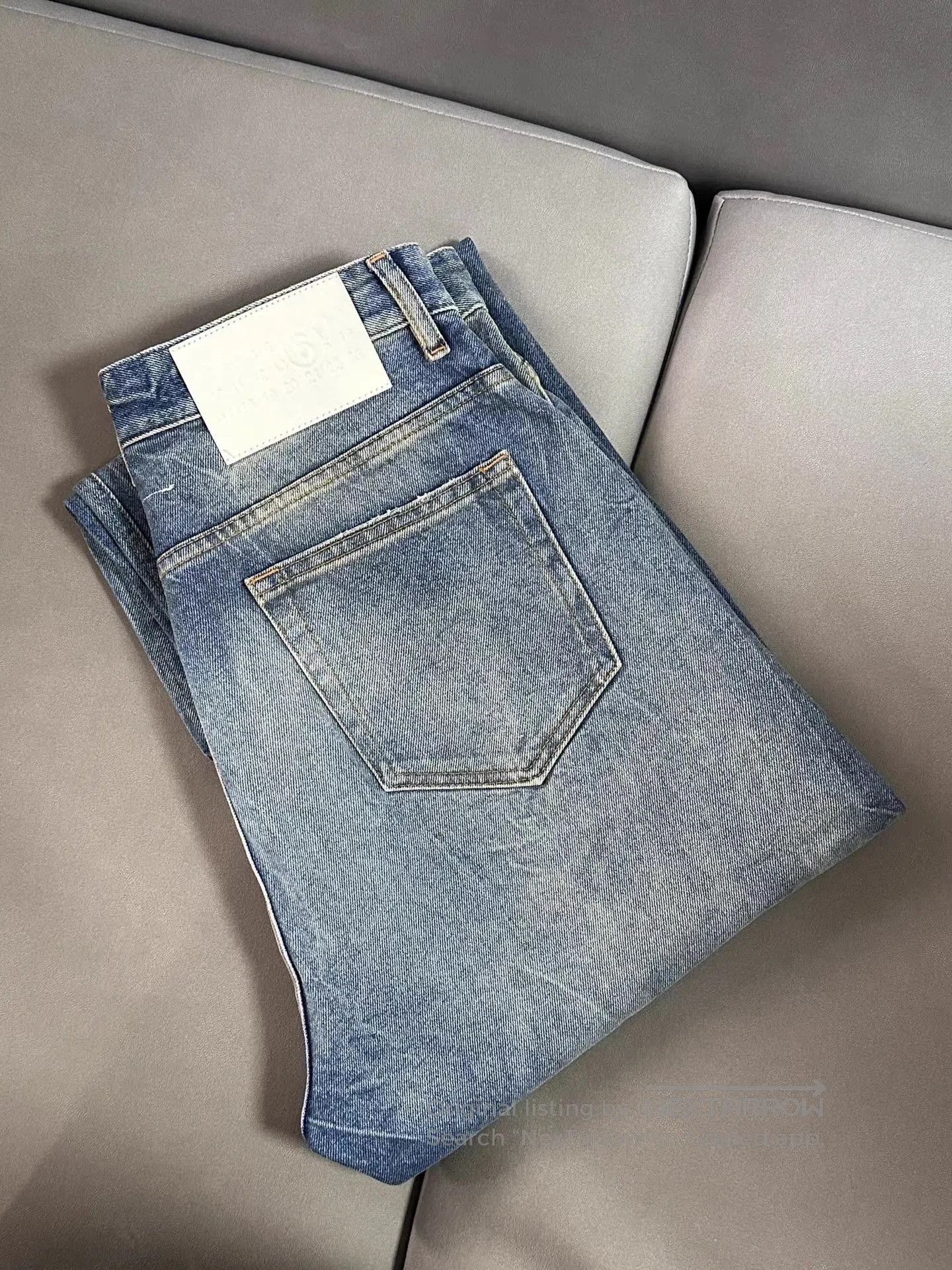 MM6 Blue Denim Distressed Casual Pants. Size US 36 / EU 52 - 3 Thumbnail