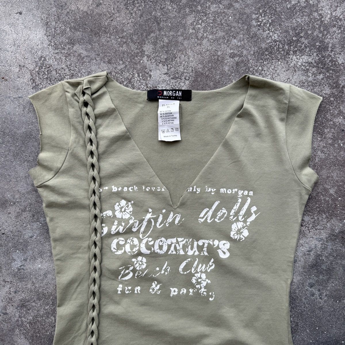 Morgan De Toi 2000’s Morgan de Toi Vintage Y2K Braided Side Tee Size M / US 6-8 / IT 42-44 - 3 Thumbnail