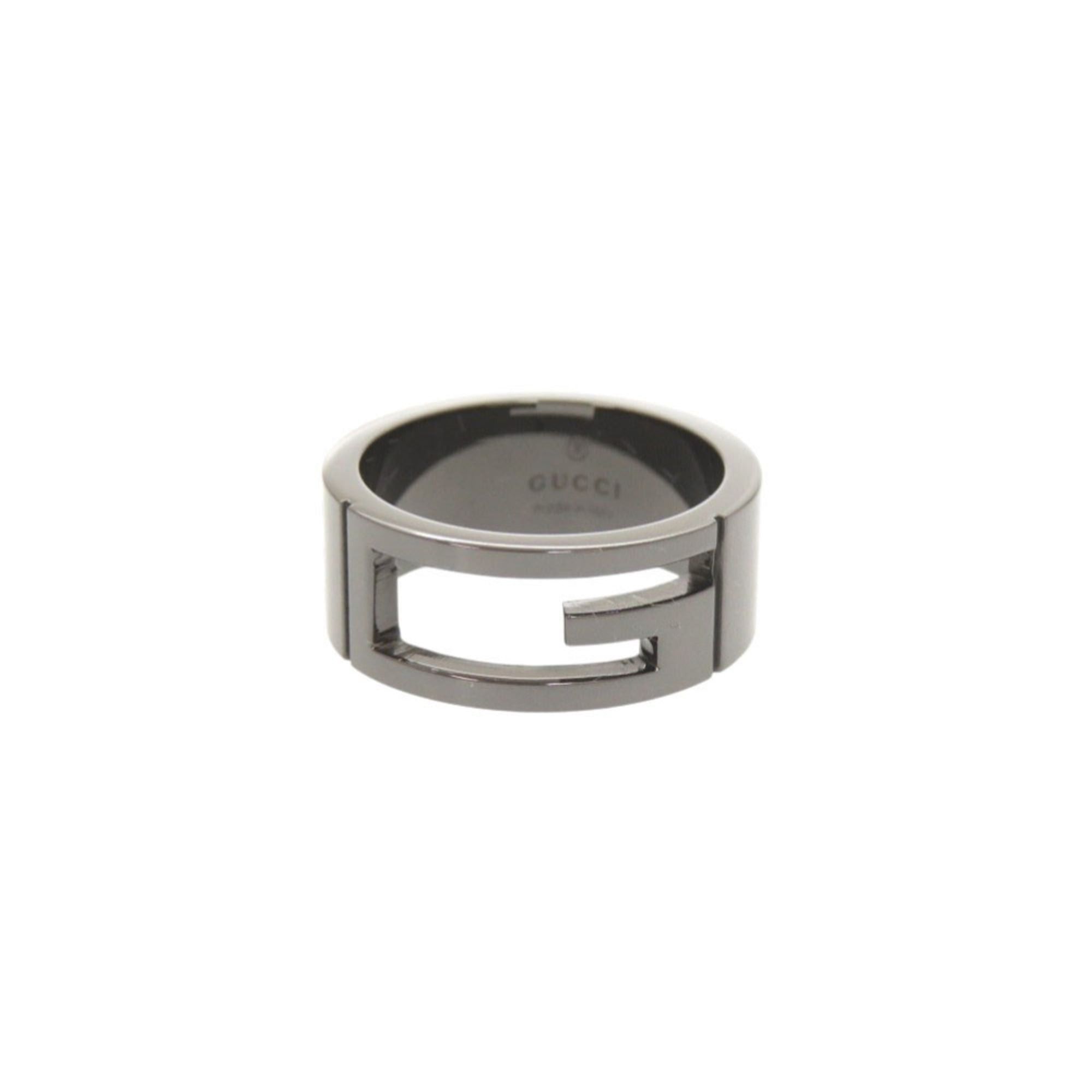 Gucci Excellent condition Gucci Branded G Cutout #13 Silver 925 Gunmetal Ring 0836GUCCI Size ONE SIZE - 1 Thumbnail