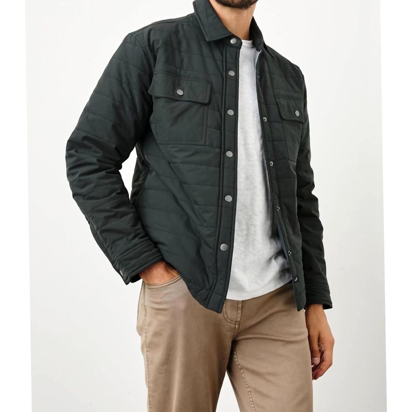 Rails Rails Andover Quilted Snap Button Jacket Black Men's Medium Puffer Shirt Style Size US M / EU 48-50 / 2 - 3 Thumbnail