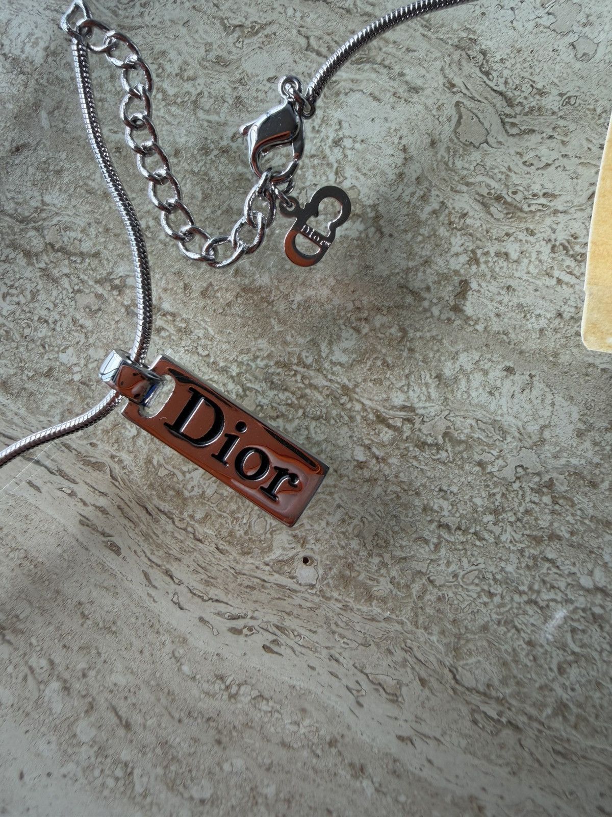 Vintage Dior pendant silver necklace