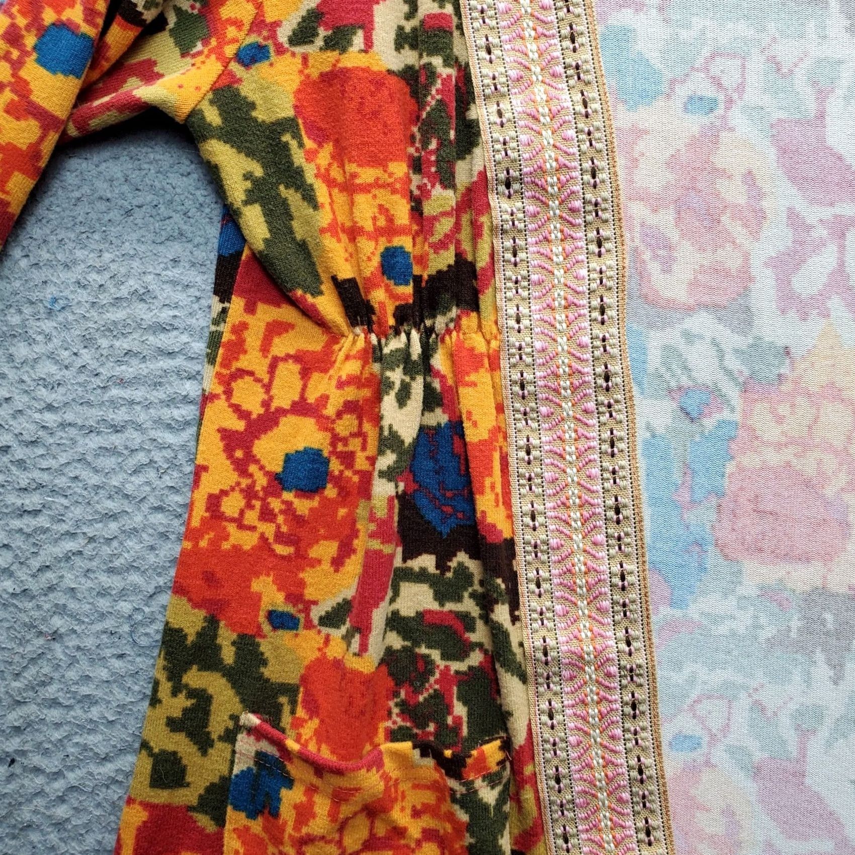 Vintage Tracy Porter Kantha Kimono Jacket Womens Size 6-8 Multi Printed Lightweight Open Front Geometric Pattern Woven Jacket Size M / US 6-8 / IT 42-44 - 7 Thumbnail