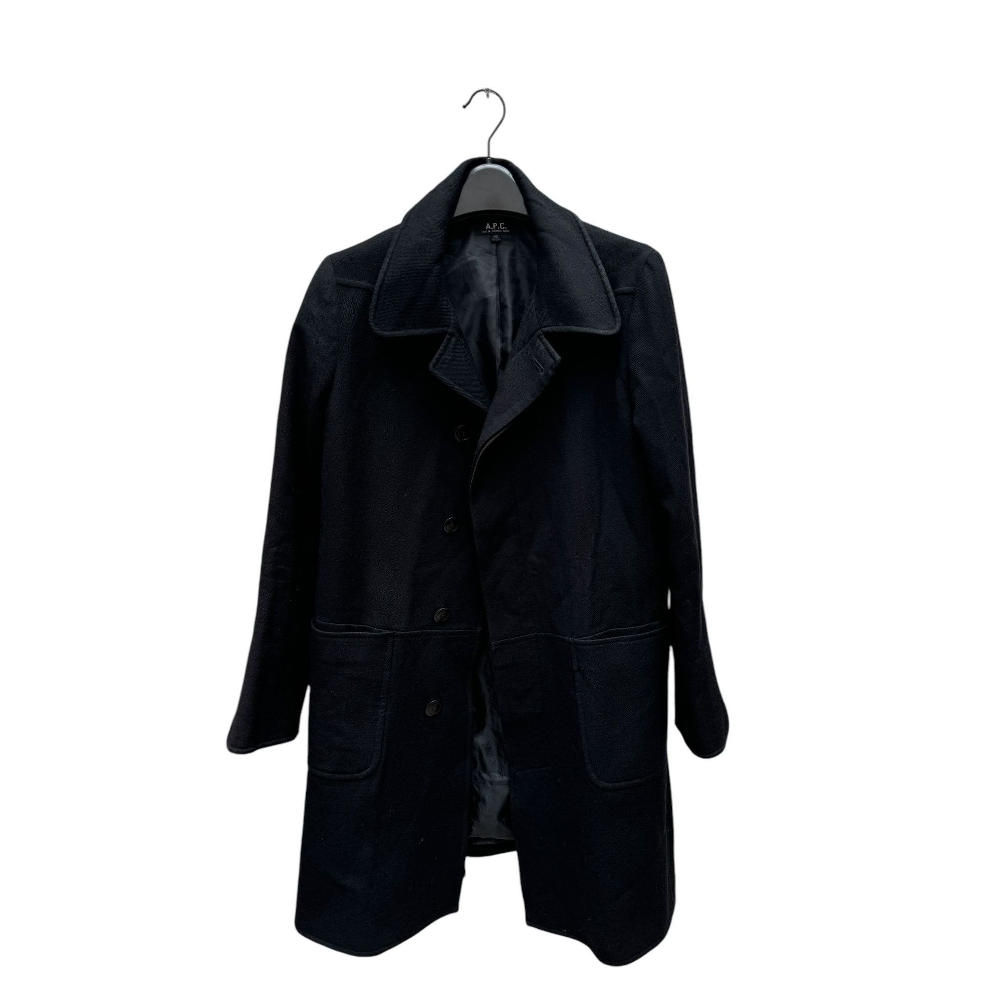 A.P.C. Black Wool Coat Size M / US 6-8 / IT 42-44 - 3 Thumbnail