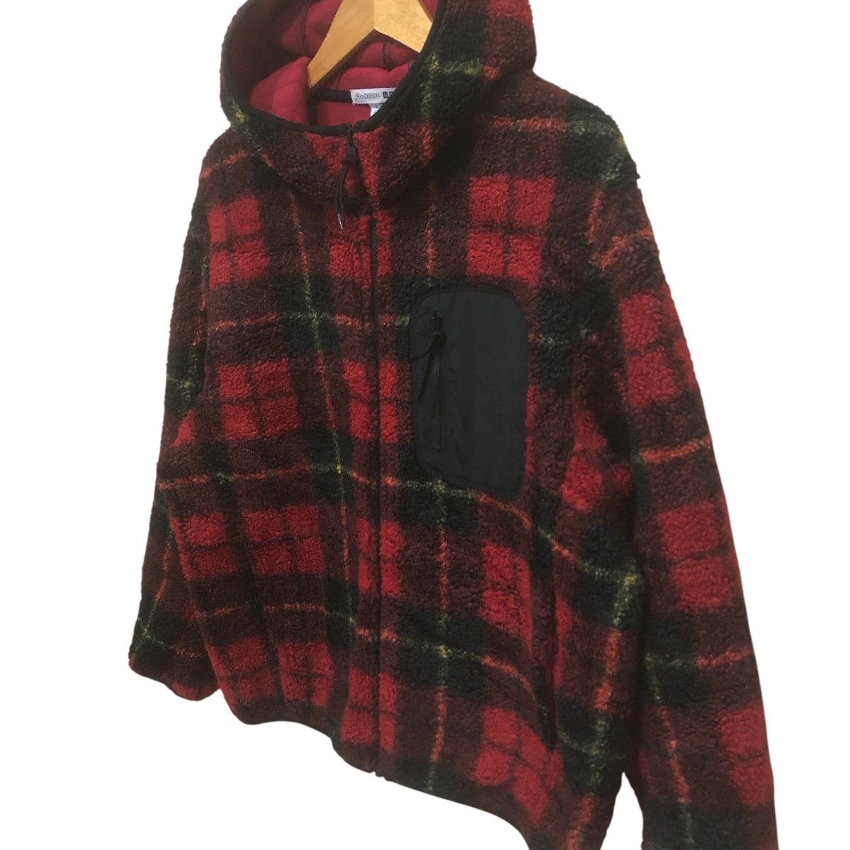 JW Anderson × Uniqlo JWAnderson X Uniqlo Red Plaid Fleece Zipper Hodie Size US L / EU 52-54 / 3 - 3 Thumbnail