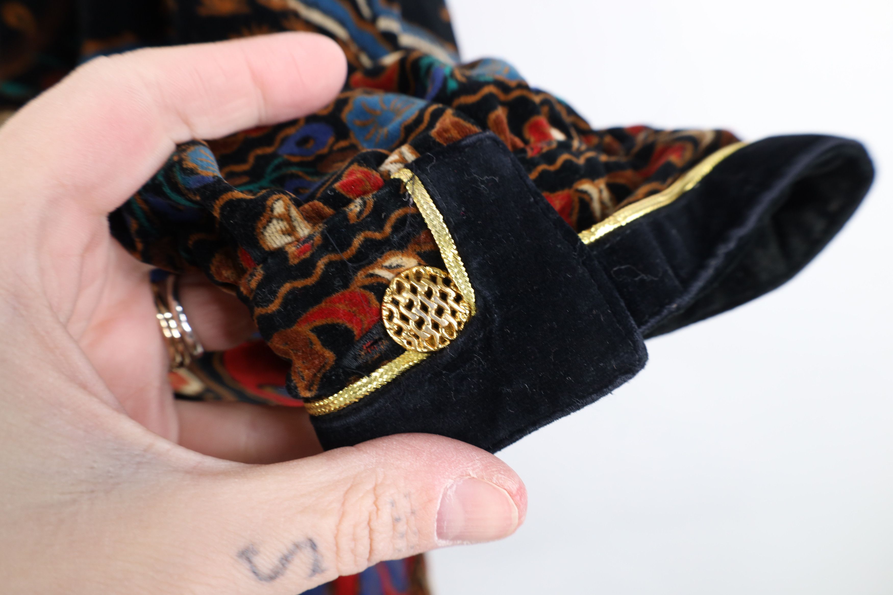 Vintage 70s Streetwear Velour Paisley Flower Blazer Jacket