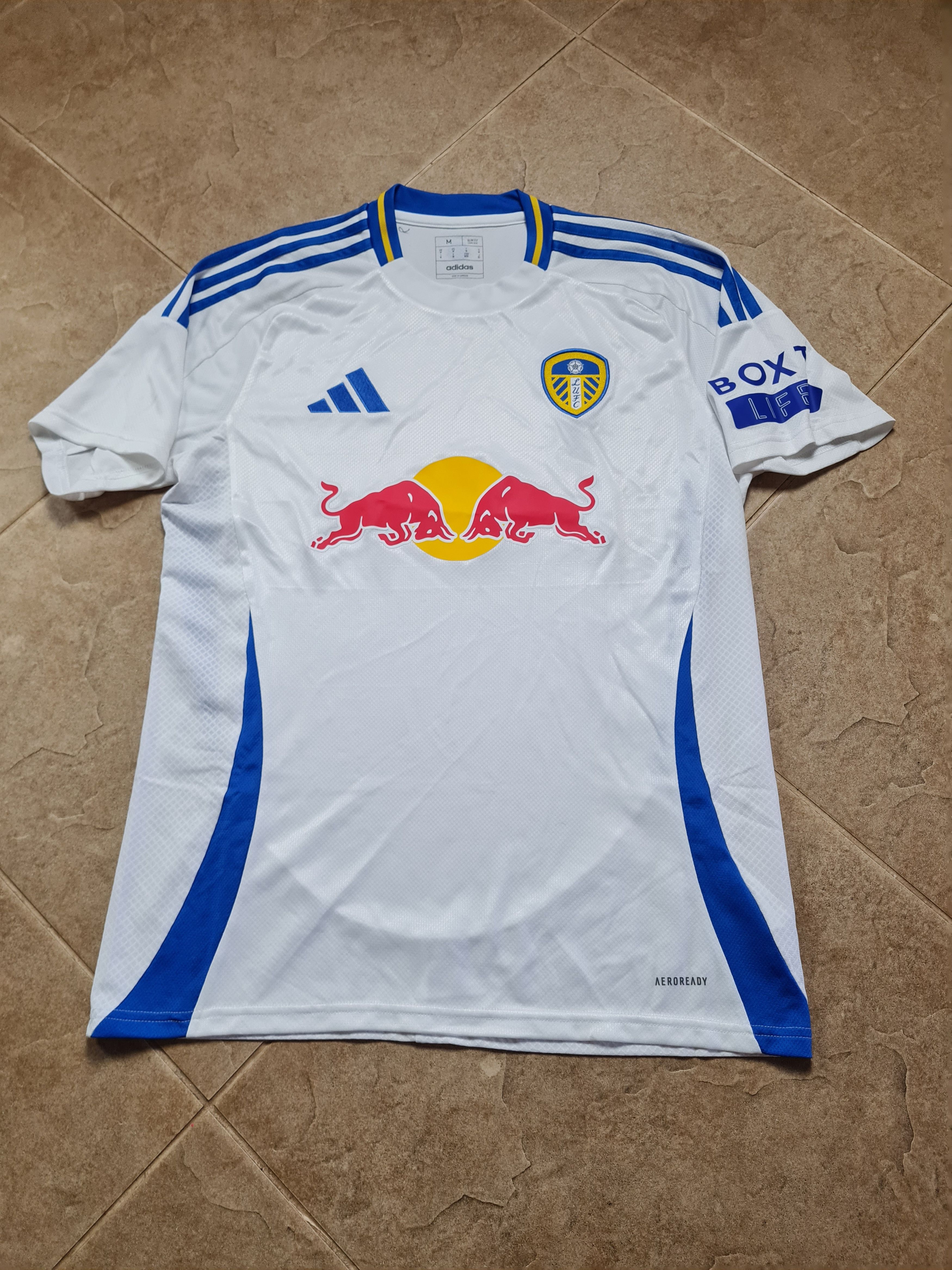 Jersey Leeds United Home Soccer Shirt 2024/2025 Adidas Sz M