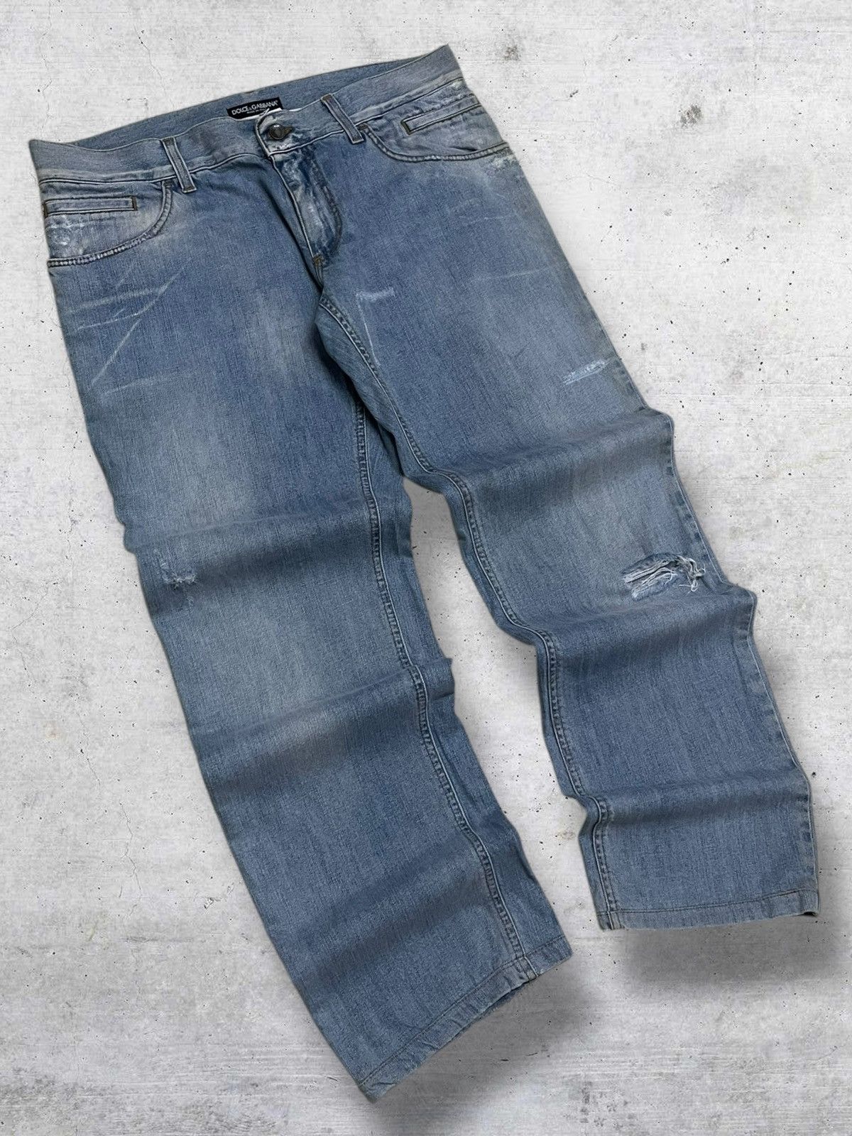 Dolce & Gabbana DOLCE & GABBANA 90S DESIGNER DISTRESSED BLUEWASHED DENIM Size US 36 / EU 52 - 2 Thumbnail