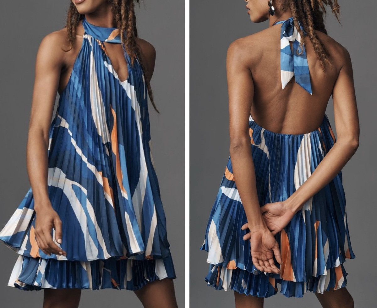Anthropologie Anthropologie Hutch Halter Pleated Romper, Size XS Size 26" / US 2 / IT 38 - 1 Thumbnail