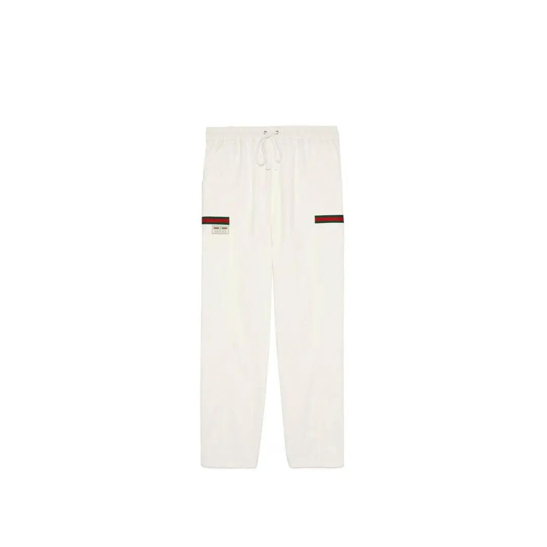 Gucci oc11z1025 Cotton Canvas Pant With Gucci Label in White Size US 28 / EU 44 - 1 Thumbnail