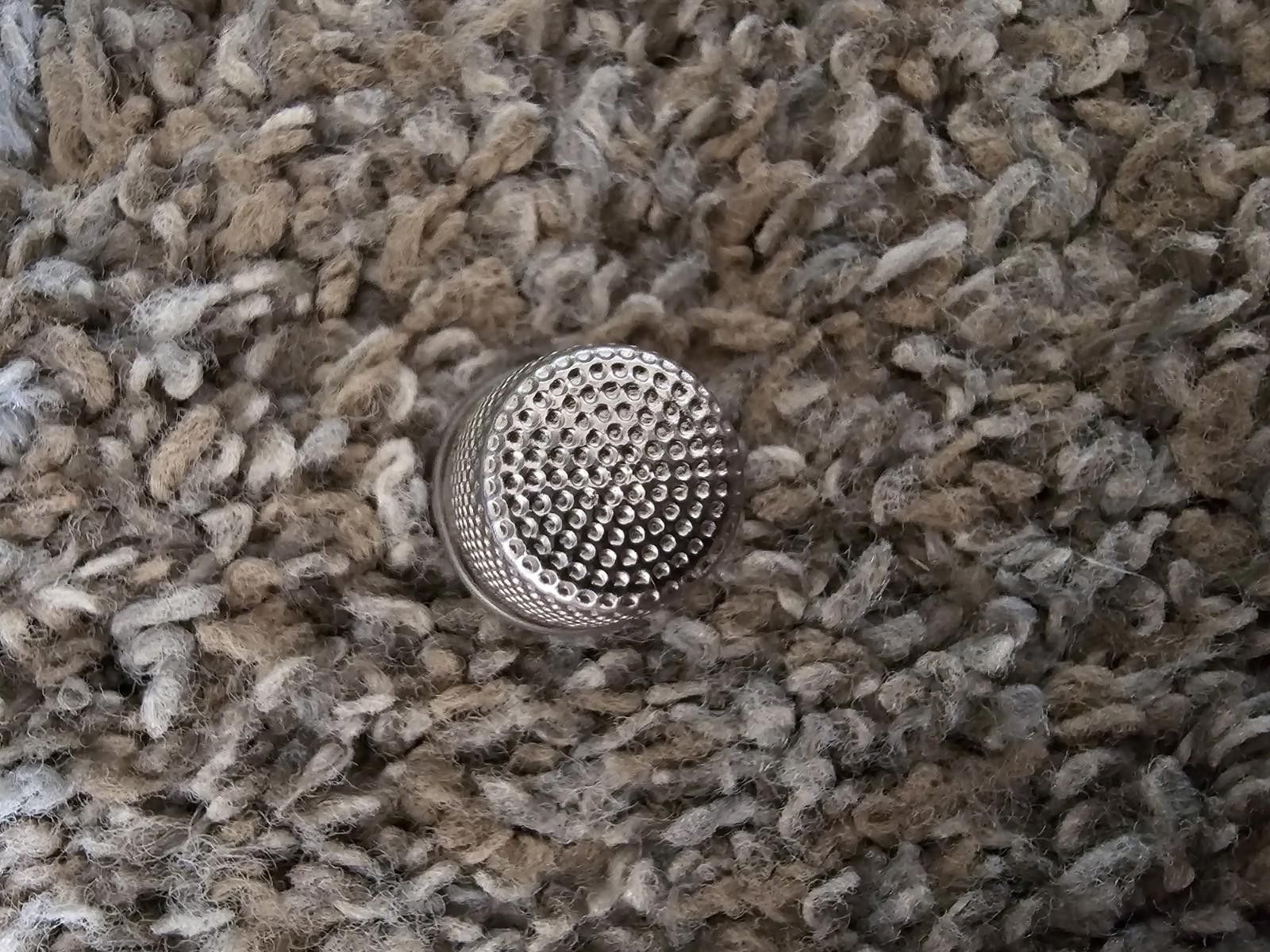 Designer Vintage Dimpled Design Thimble Metal Marked Size ONE SIZE - 2 Thumbnail