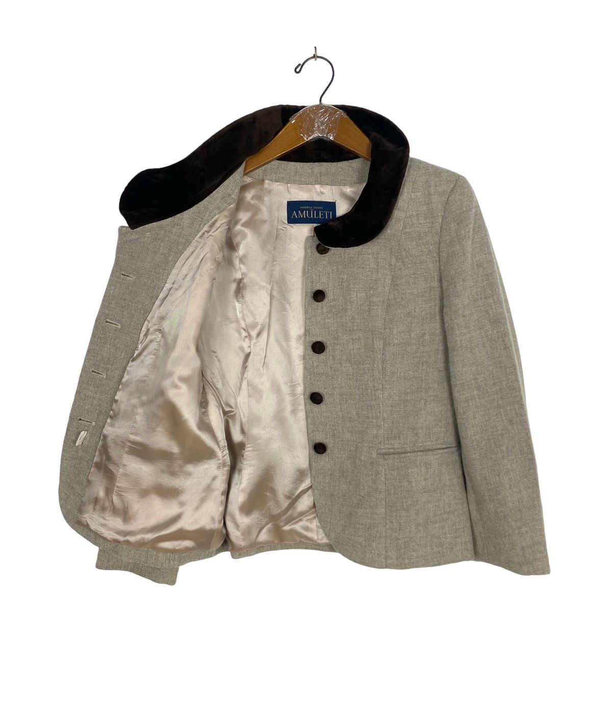 Vintage Rare‼️ Mariella Burani Amuleti Peplum Wool Jacket Made Italy Size S / US 4 / IT 40 - 2 Thumbnail