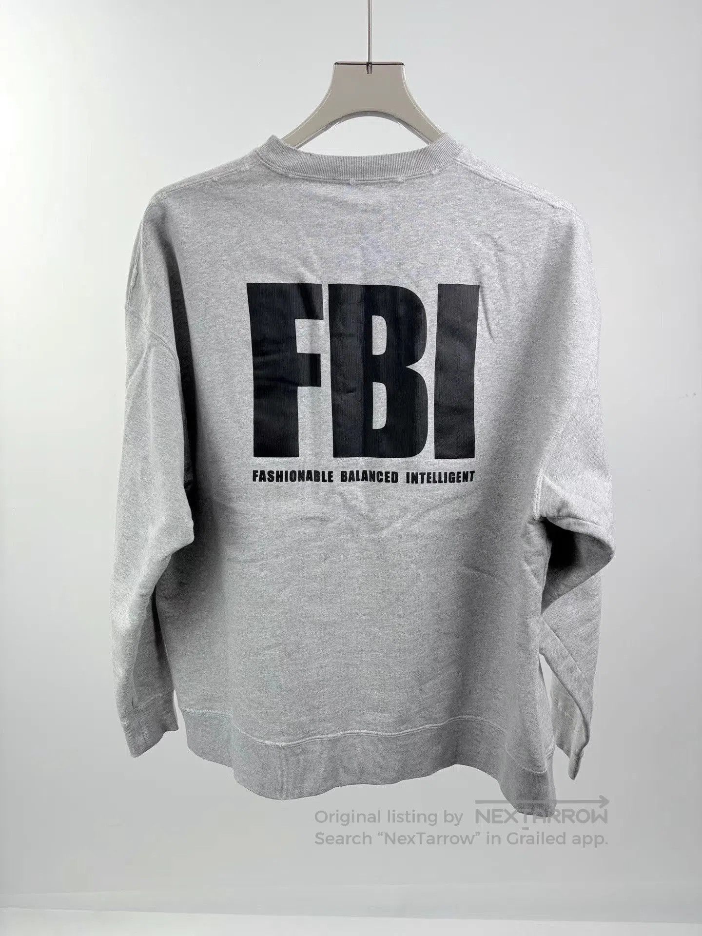 Balenciaga Gray FBI Print Crew Neck Sweatshirt XS. Size US XS / EU 42 / 0 - 2 Thumbnail