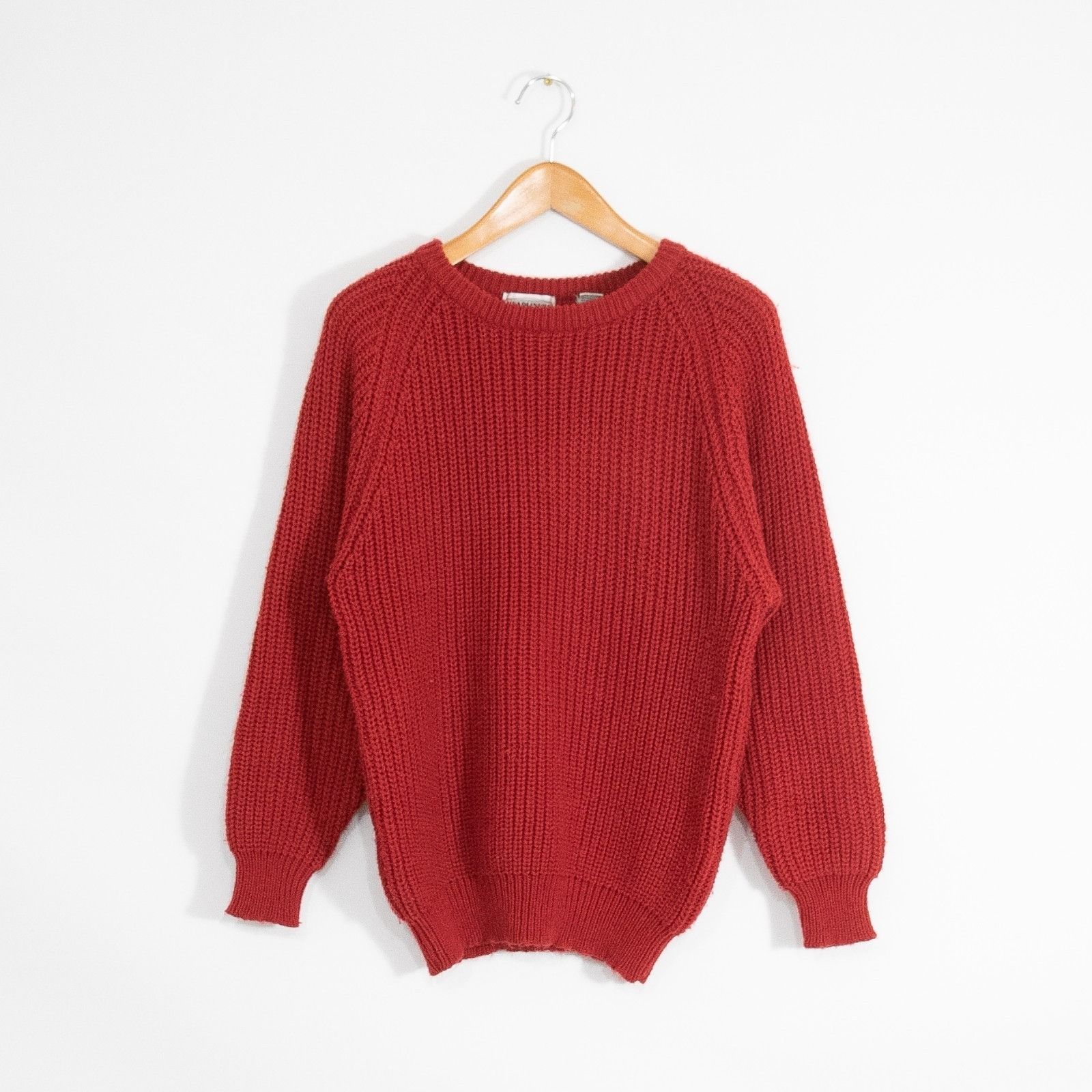Vintage Vintage 90s Acrylic Ribbed Sweater Medium - Raglan Crewneck Size US XL / EU 56 / 4 - 1 Thumbnail