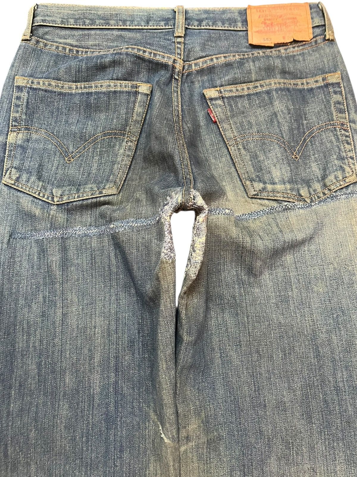Levi's Vintage Clothing Vintage Levi’s 552 Mossy Green Reconstructed Denim Size US 29 - 7 Thumbnail