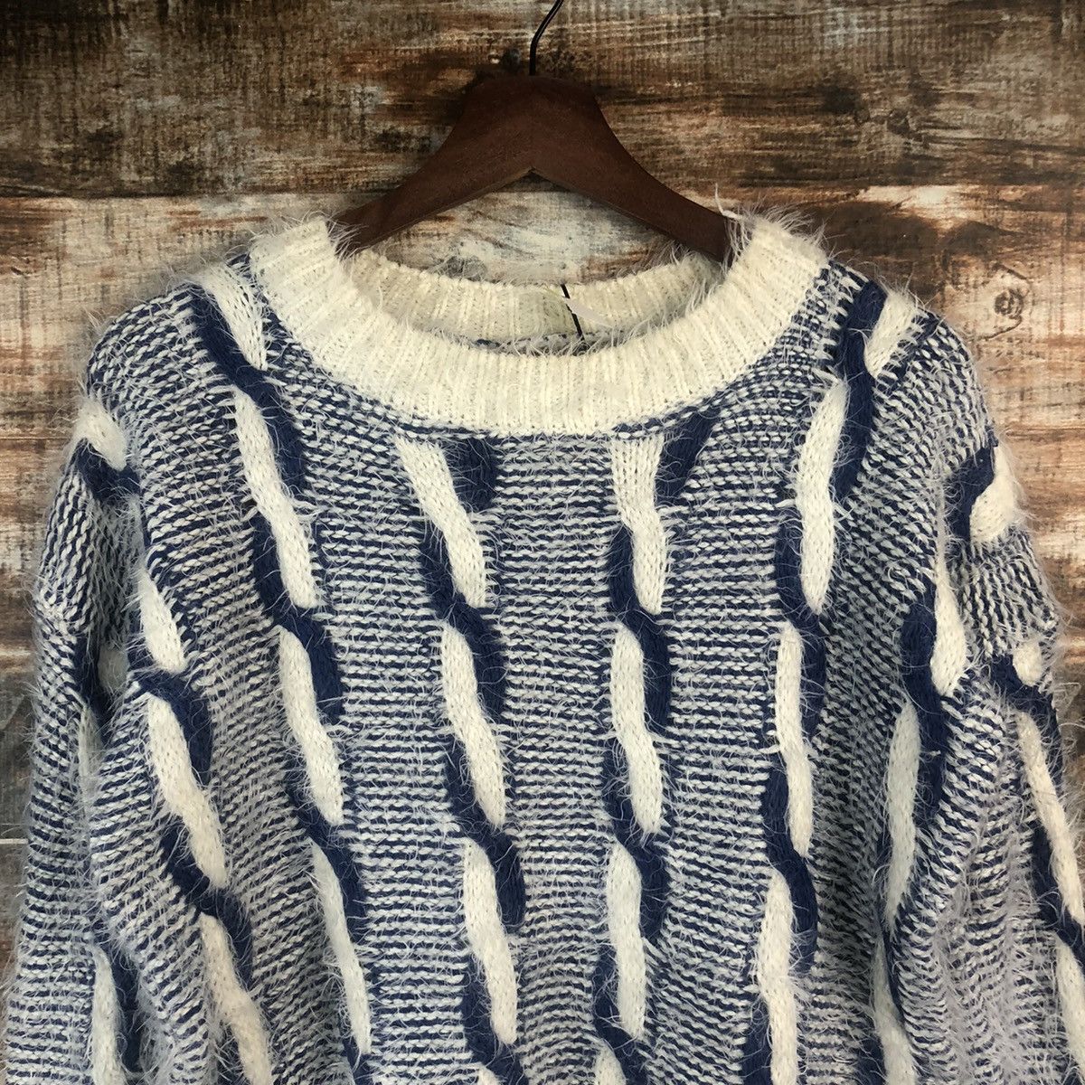 Homespun Knitwear DLL Rose Bowl Blue mohair shaggy fur Knitwear #C540 Size M / US 6-8 / IT 42-44 - 5 Thumbnail
