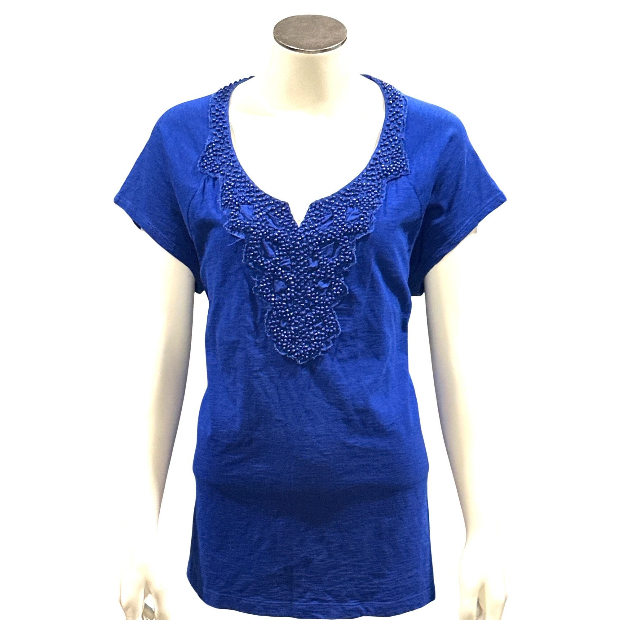 Chicos Chicos Royal Blue Short Sleeve Tee Classic Soft Stretch Casu Size XS / US 0-2 / IT 36-38 - 1 Thumbnail