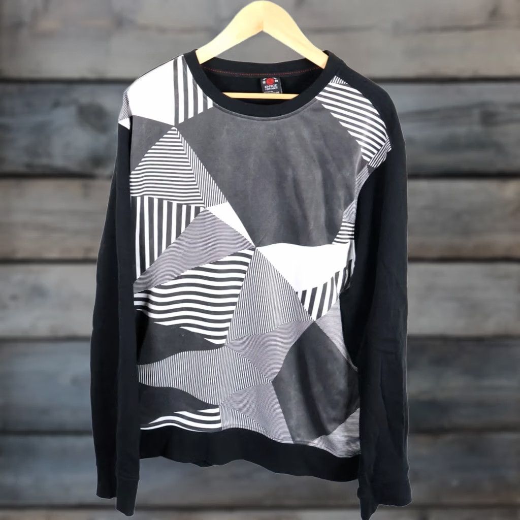 Enyce VINTAGE enyce Geometric Pattern Sweatshirt Men's 5XL Black Gray Crewneck VTG Y2K Size US XXL / EU 58 / 5 - 1 Thumbnail