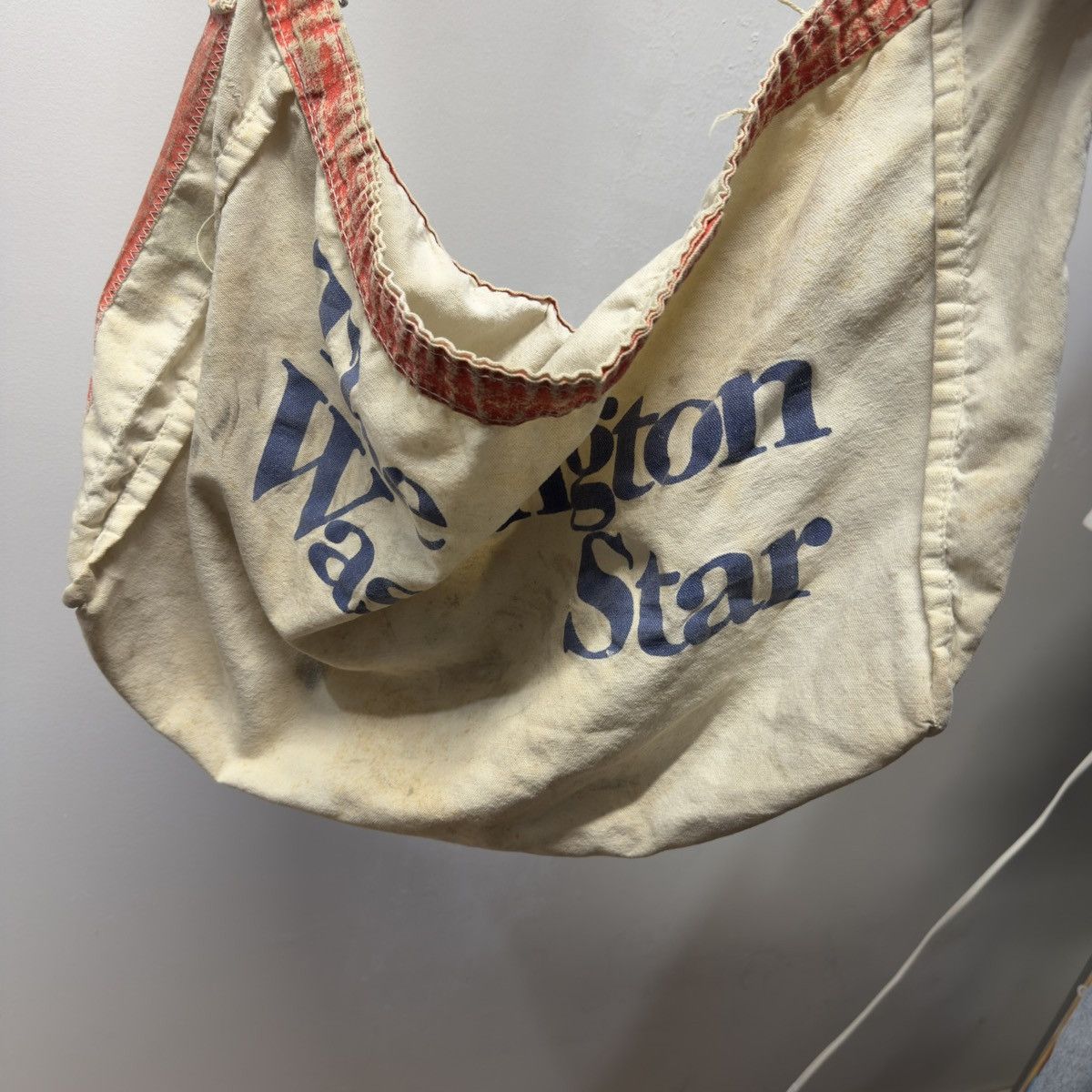 Vintage 60s Washington Star Newspaper Paperboy Bag Distressed Canvas Size ONE SIZE - 3 Thumbnail