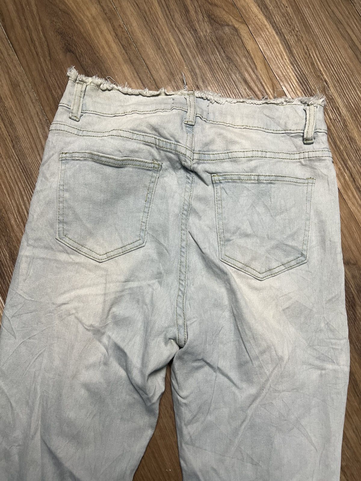 Beauty Beast Groovy Distressed Light Wash Bell Bottom Flare Jeans (41) Size 26" / US 2 / IT 38 - 15 Thumbnail