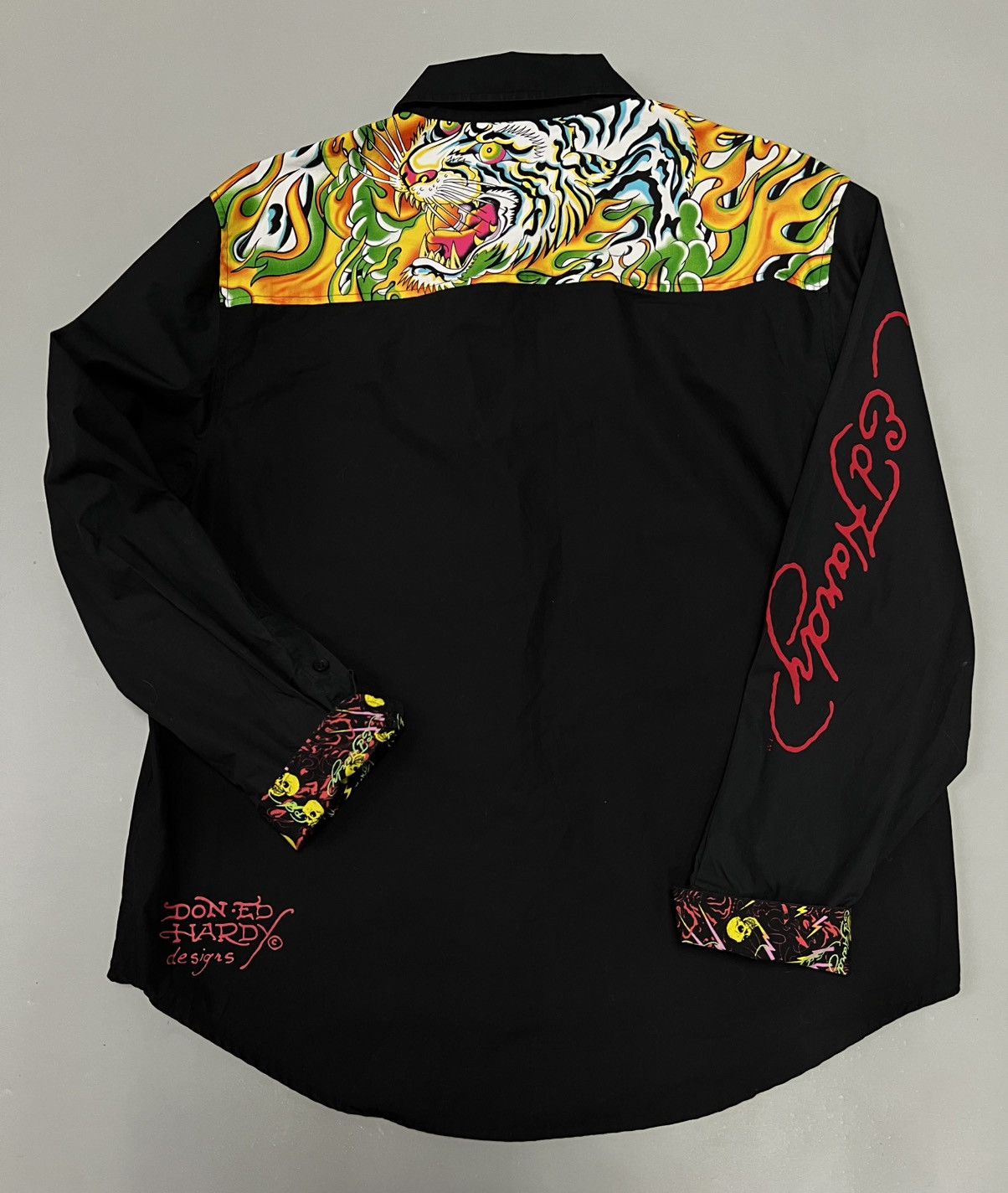 Christian Audigier × Ed Hardy × Vintage Vintage Ed Hardy shirt black big logo Size US XL / EU 56 / 4 - 1 Thumbnail