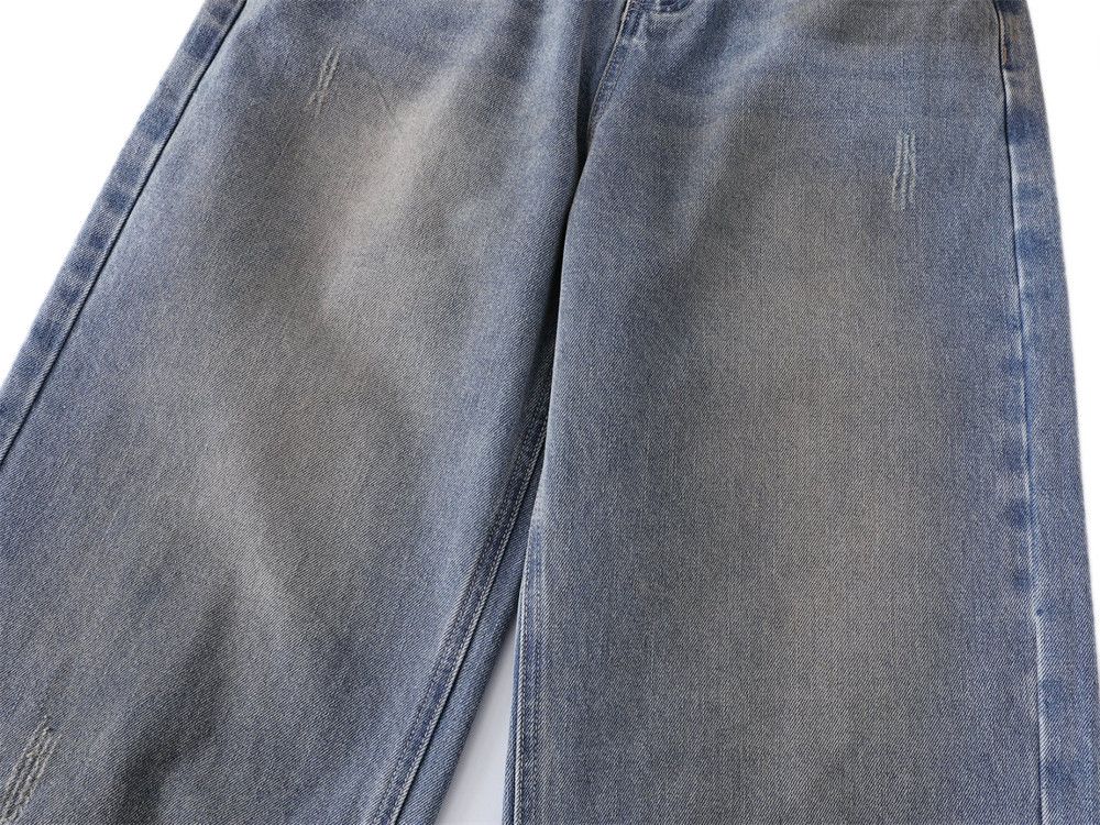 Jean Punk washed casual straight distressed dirty jeans Size US 32 / EU 48 - 5 Thumbnail