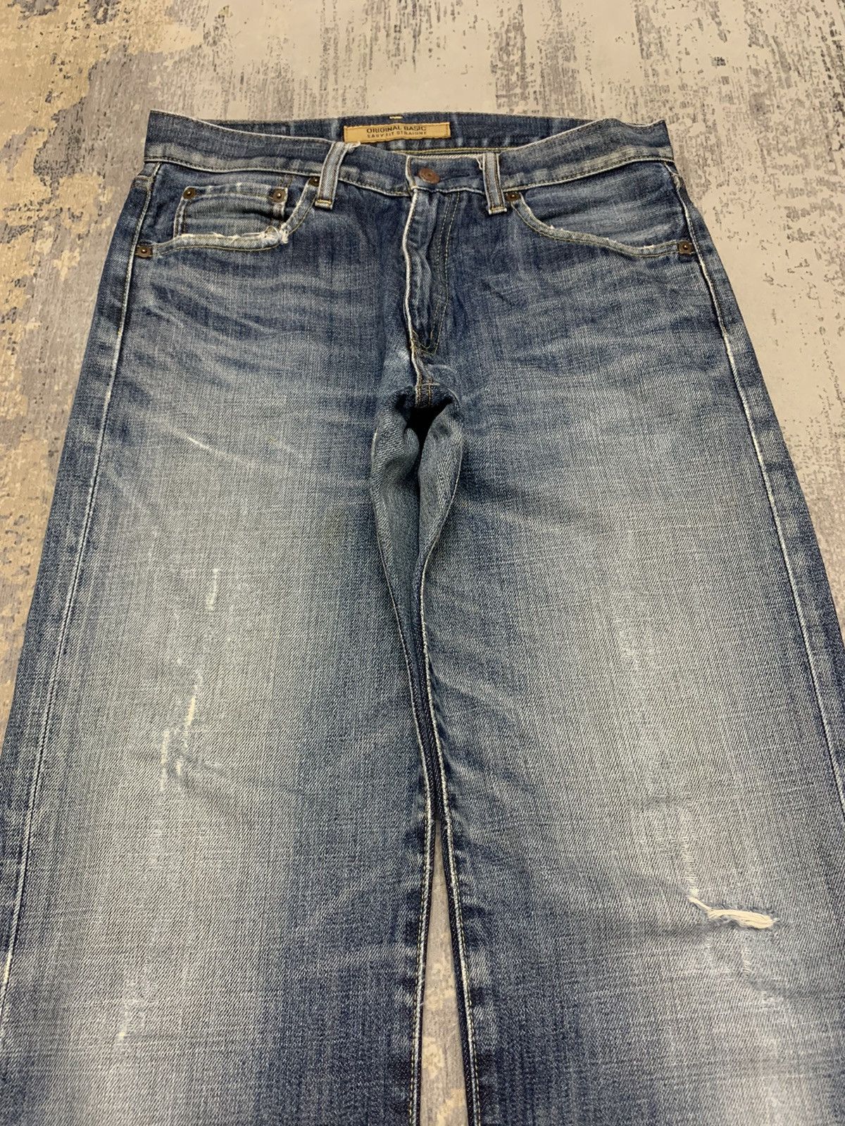 Japanese Brand Vintage Japanese Uniqlo S003 Mud Wash Distressed Loose Jeans Size US 30 / EU 46 - 5 Thumbnail
