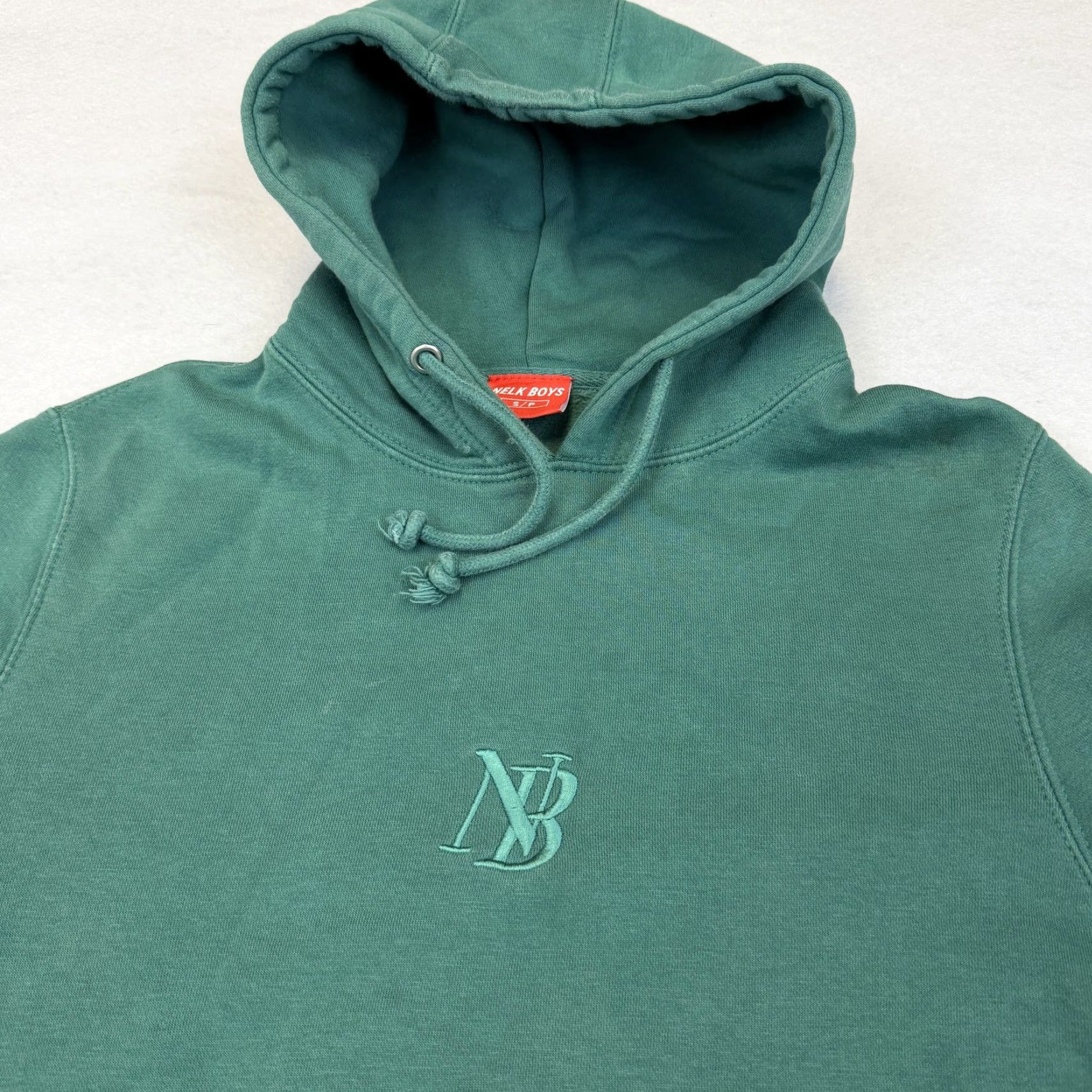 Logo 7 NELK BOYS Hoodie Mens S Green Monogram Embroidered Pullover Fleece Logo Size US S / EU 44-46 / 1 - 3 Thumbnail