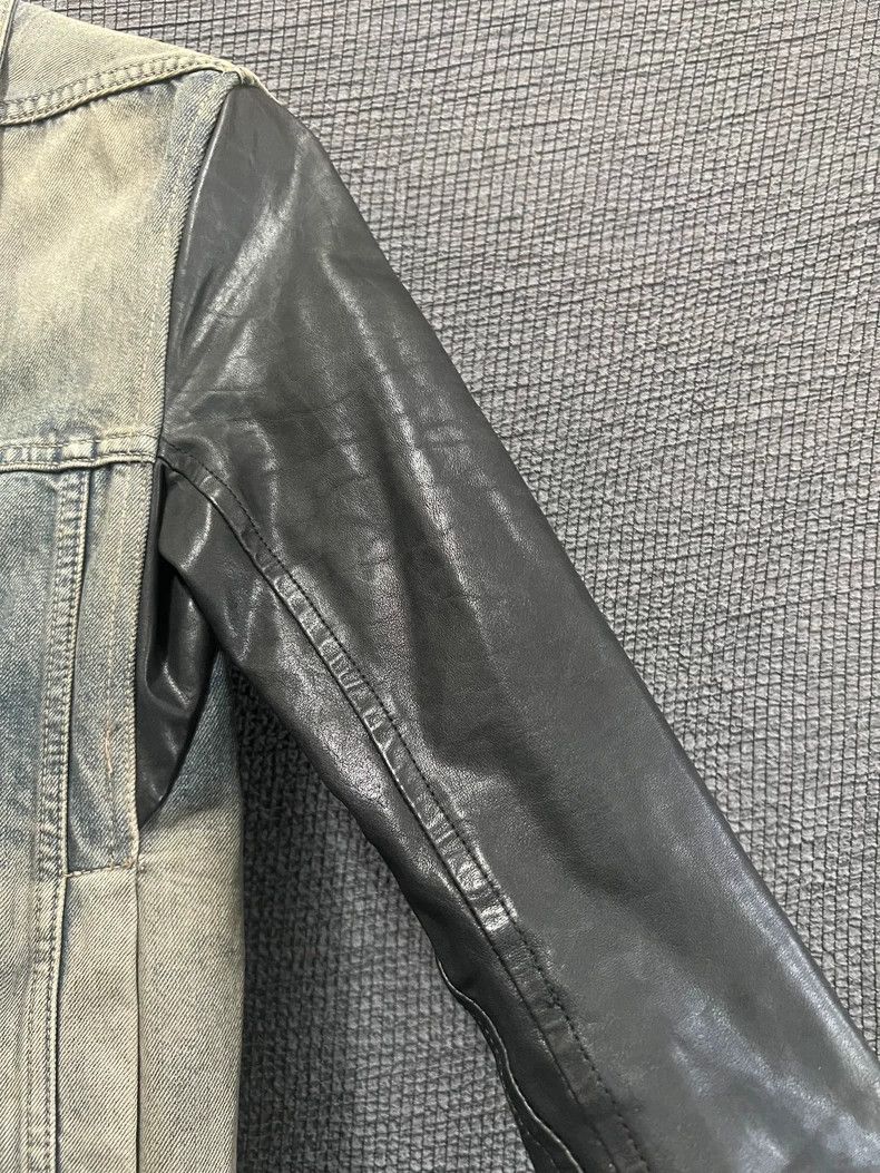 Rick Owens Rick Owens 12ss single leather sleeve washed denim jacket Size US XS / EU 42 / 0 - 5 Thumbnail