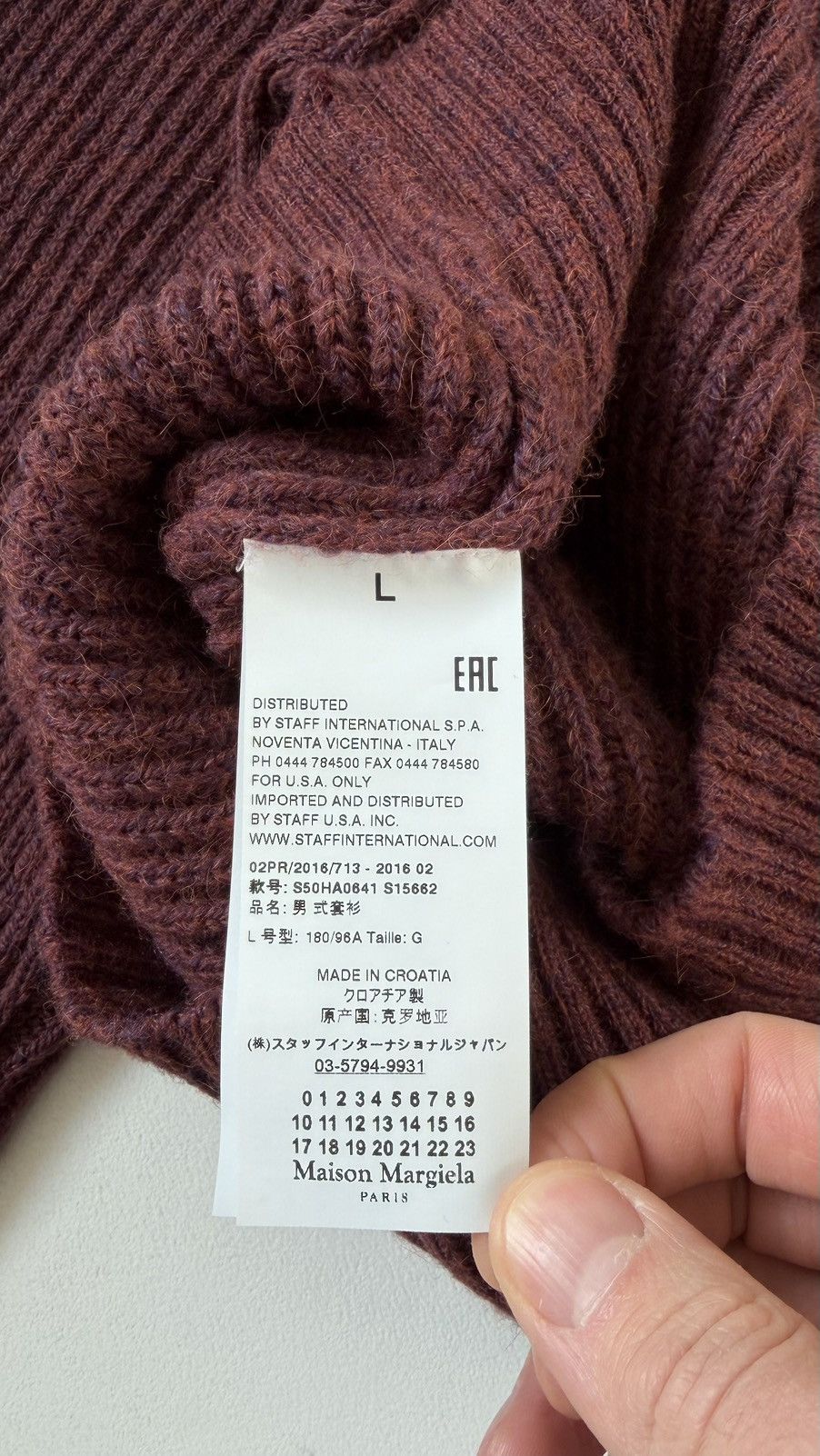 Maison Margiela A/W 16 Rust Orange Ribbed Alpaca Wool Sweater Size US M / EU 48-50 / 2 - 9 Thumbnail
