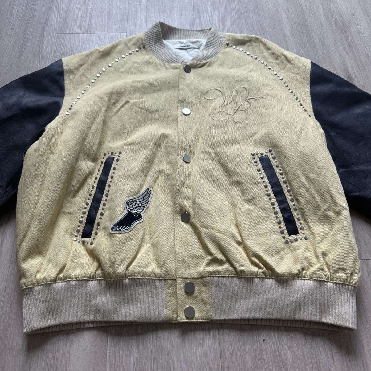 Stussy × Wales Bonner Stussy Wales Bonner Leather Varsity Jacket