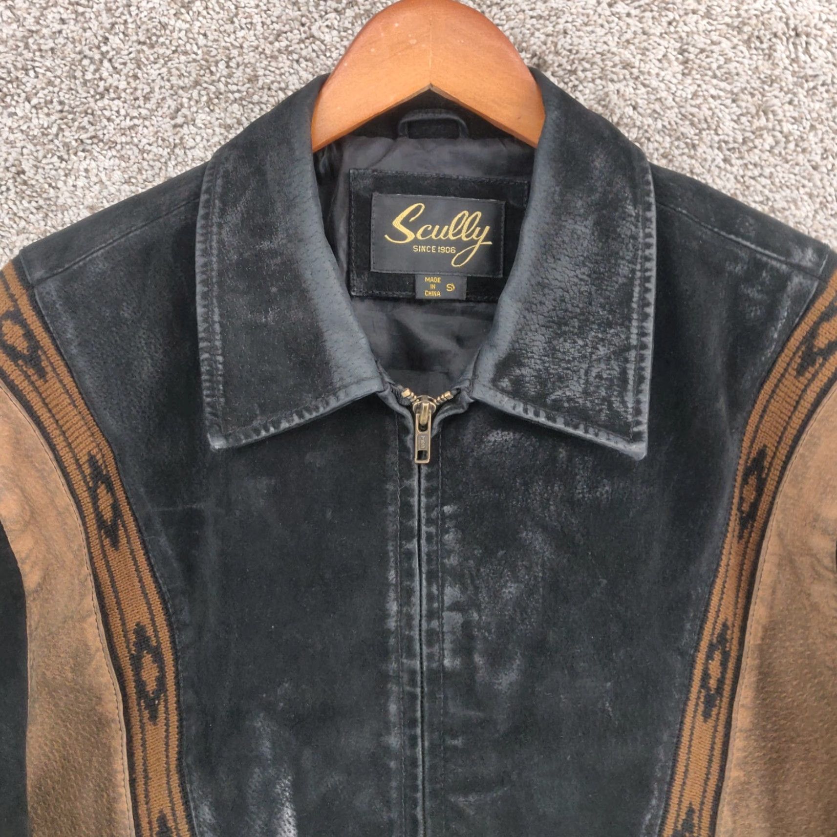 Scully VINTAGE Scully Jacket Mens Small Suede Leather Bomber Western 90s Brown Zipper Collared Lightweight Mid-Length Regular Mens Size US S / EU 44-46 / 1 - 2 Thumbnail
